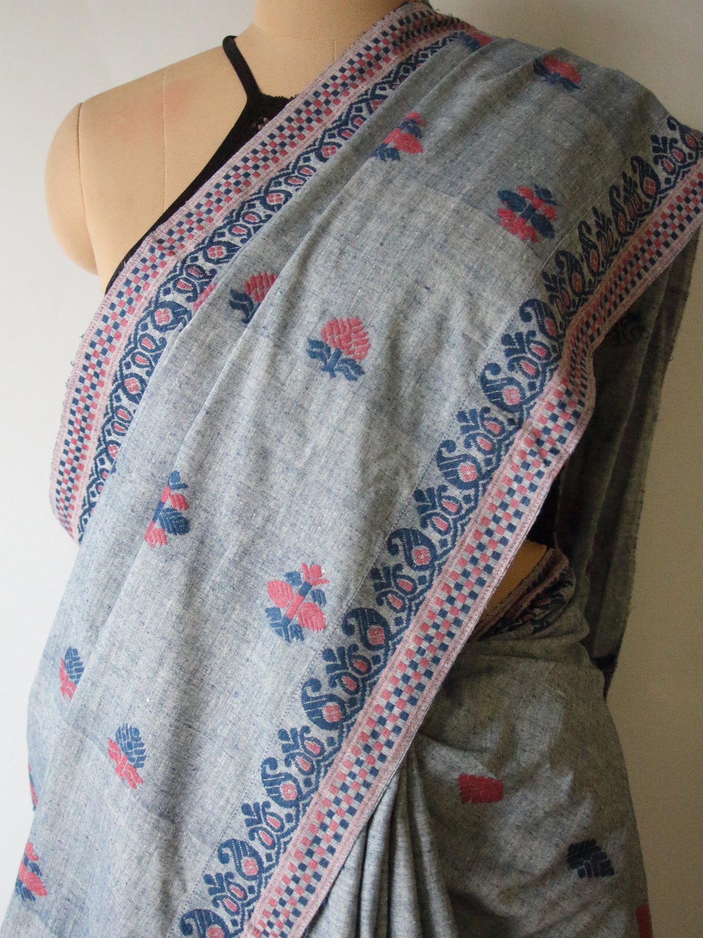 Natural Indigo Dyed Eri Silk Saree / Handloom from Assam
