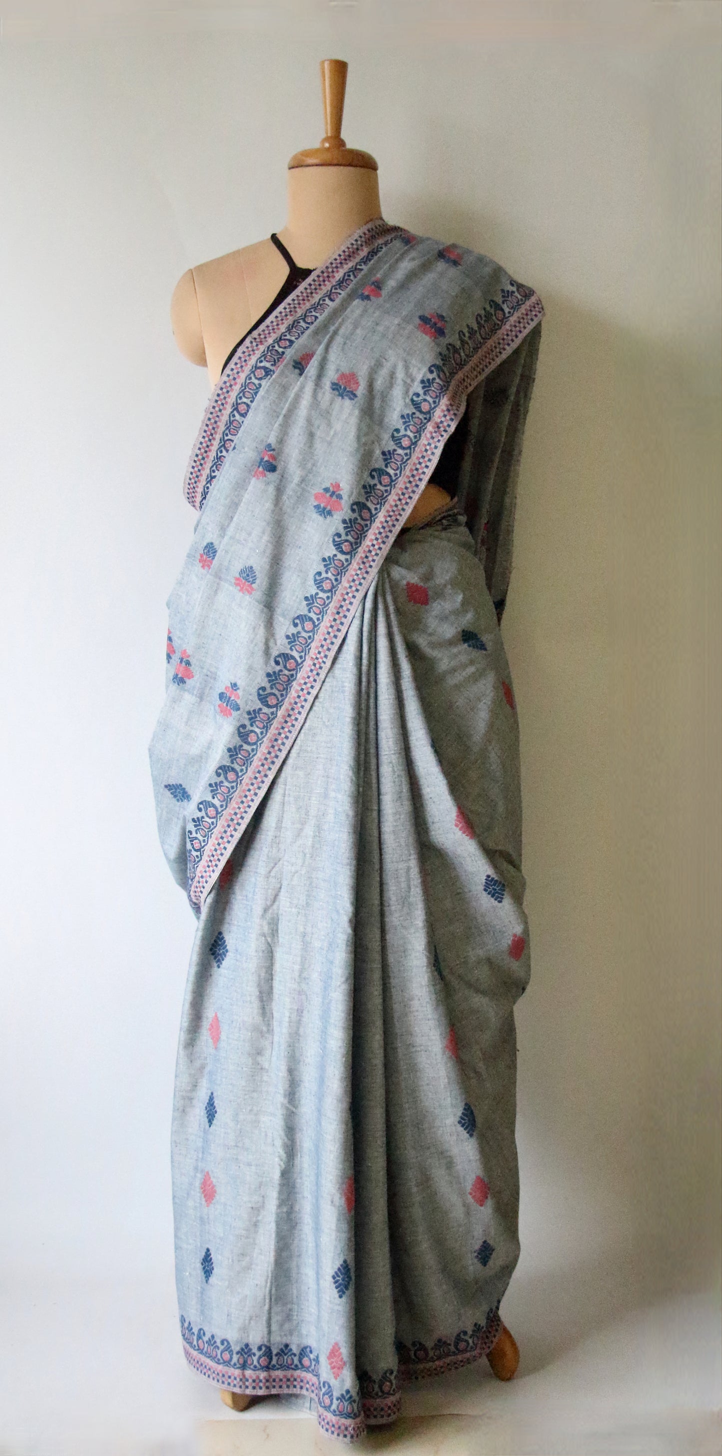 Natural Indigo Dyed Eri Silk Saree / Handloom from Assam