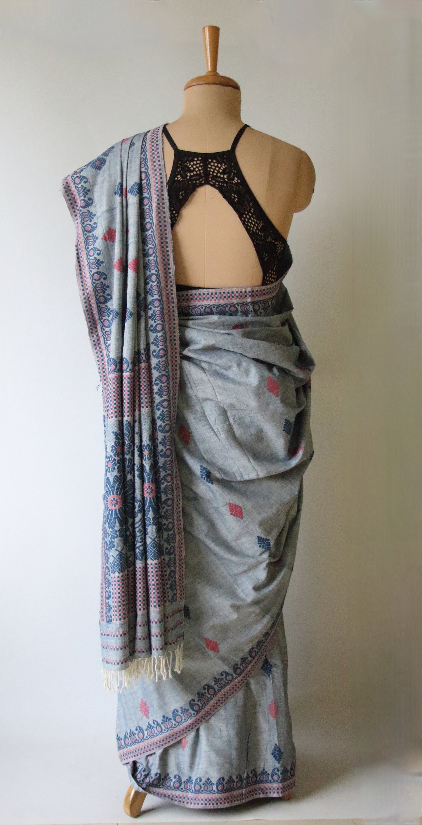 Natural Indigo Dyed Eri Silk Saree / Handloom from Assam