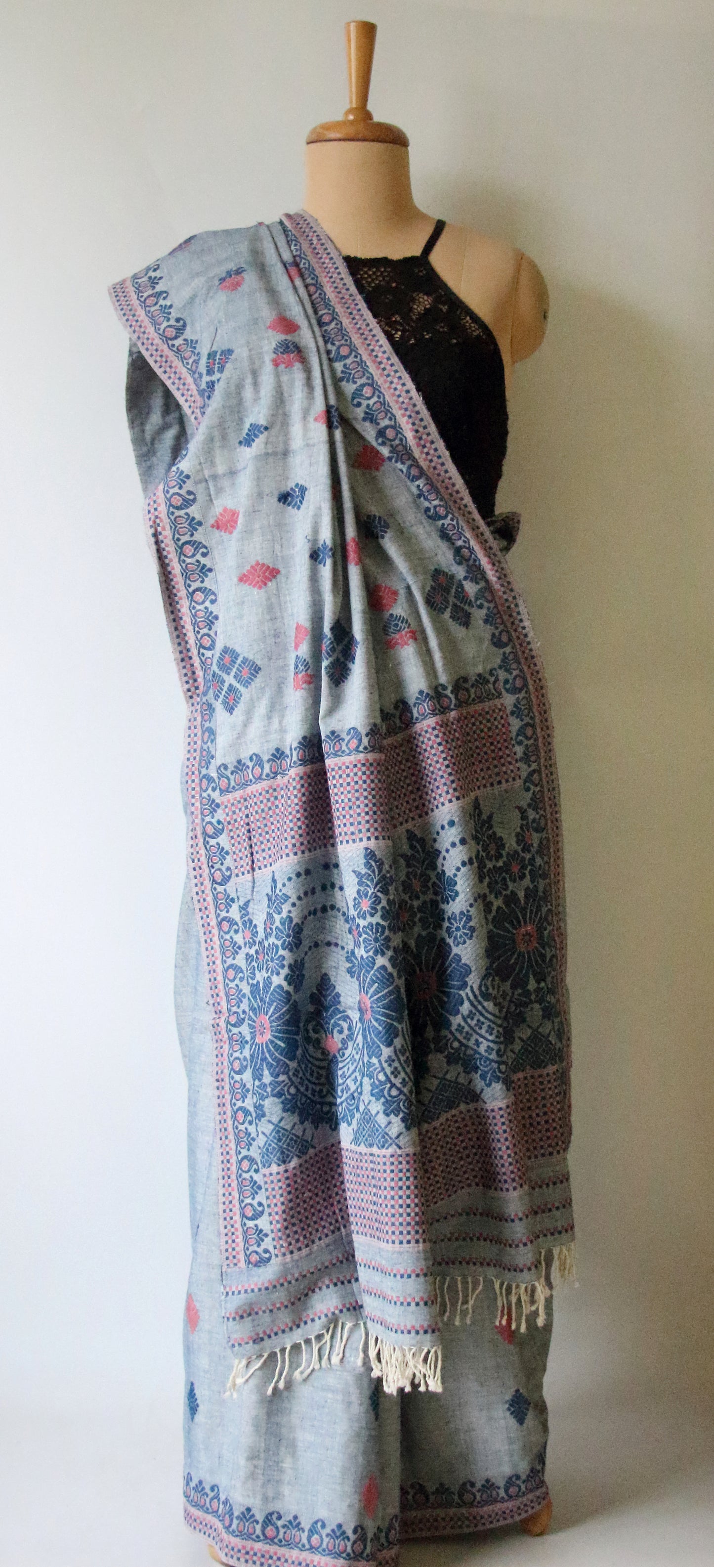 Natural Indigo Dyed Eri Silk Saree / Handloom from Assam
