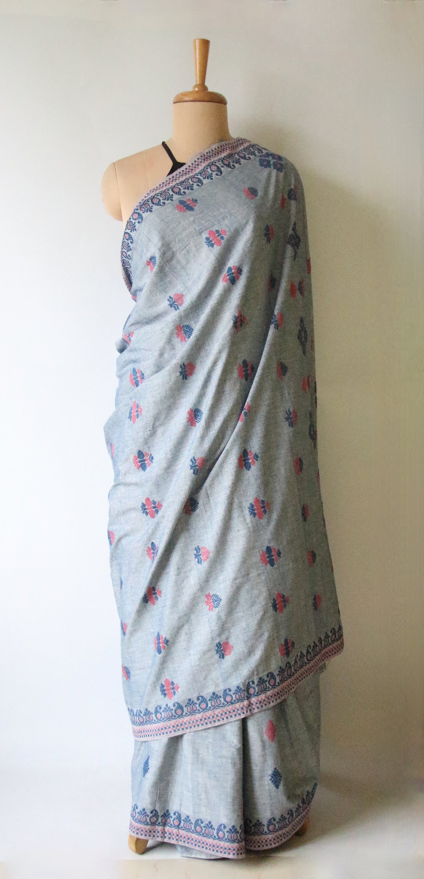 Natural Indigo Dyed Eri Silk Saree / Handloom from Assam