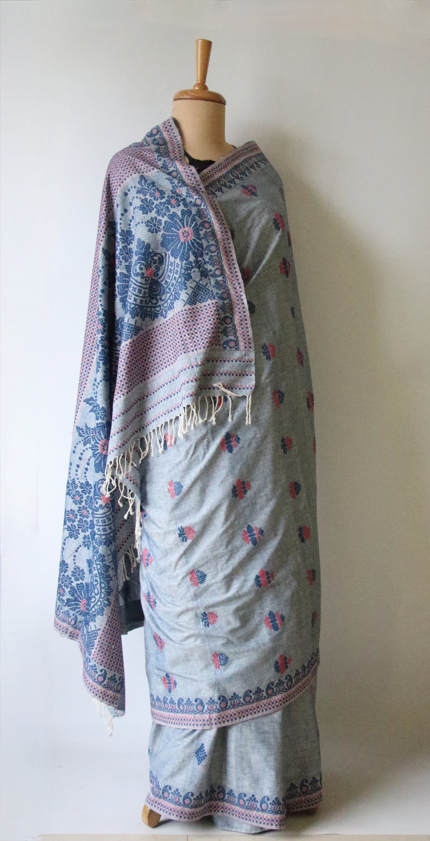 Natural Indigo Dyed Eri Silk Saree / Handloom from Assam