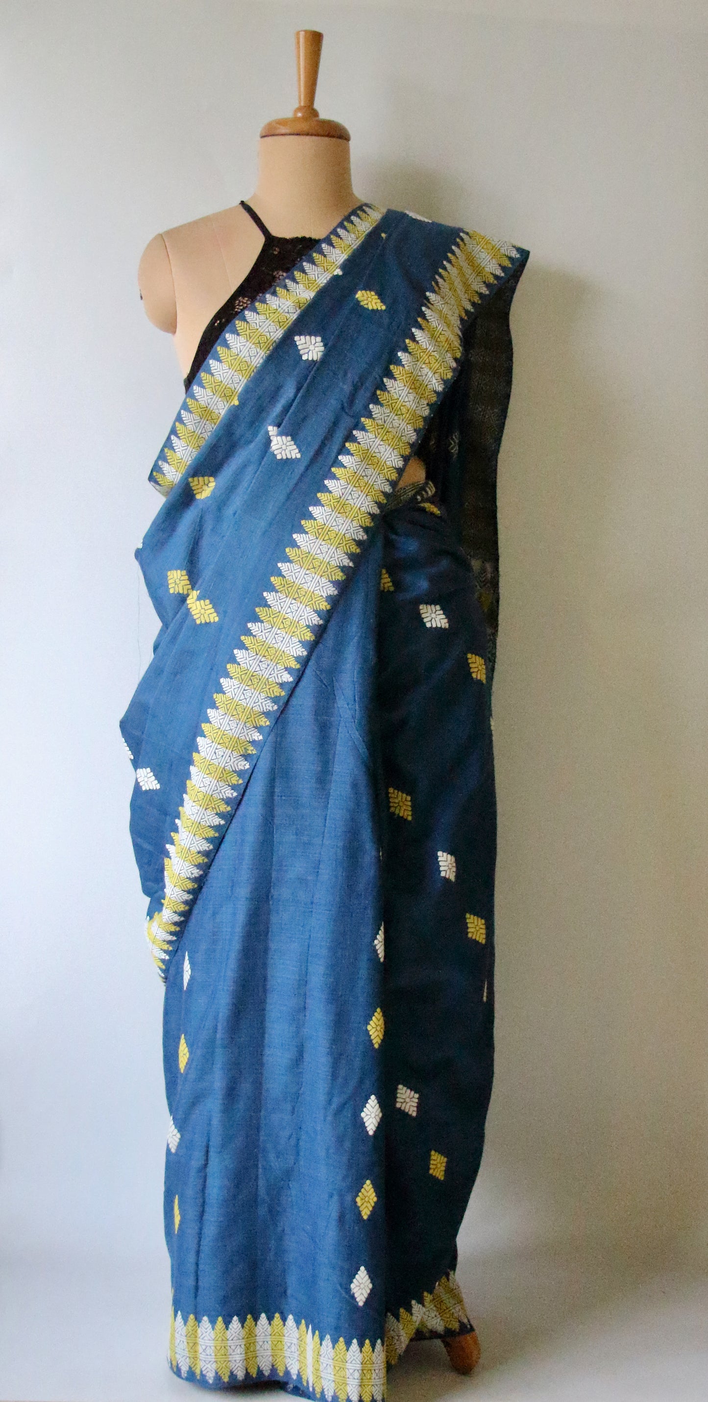 Natural Indigo Dyed Eri Silk Saree / Handloom from Assam