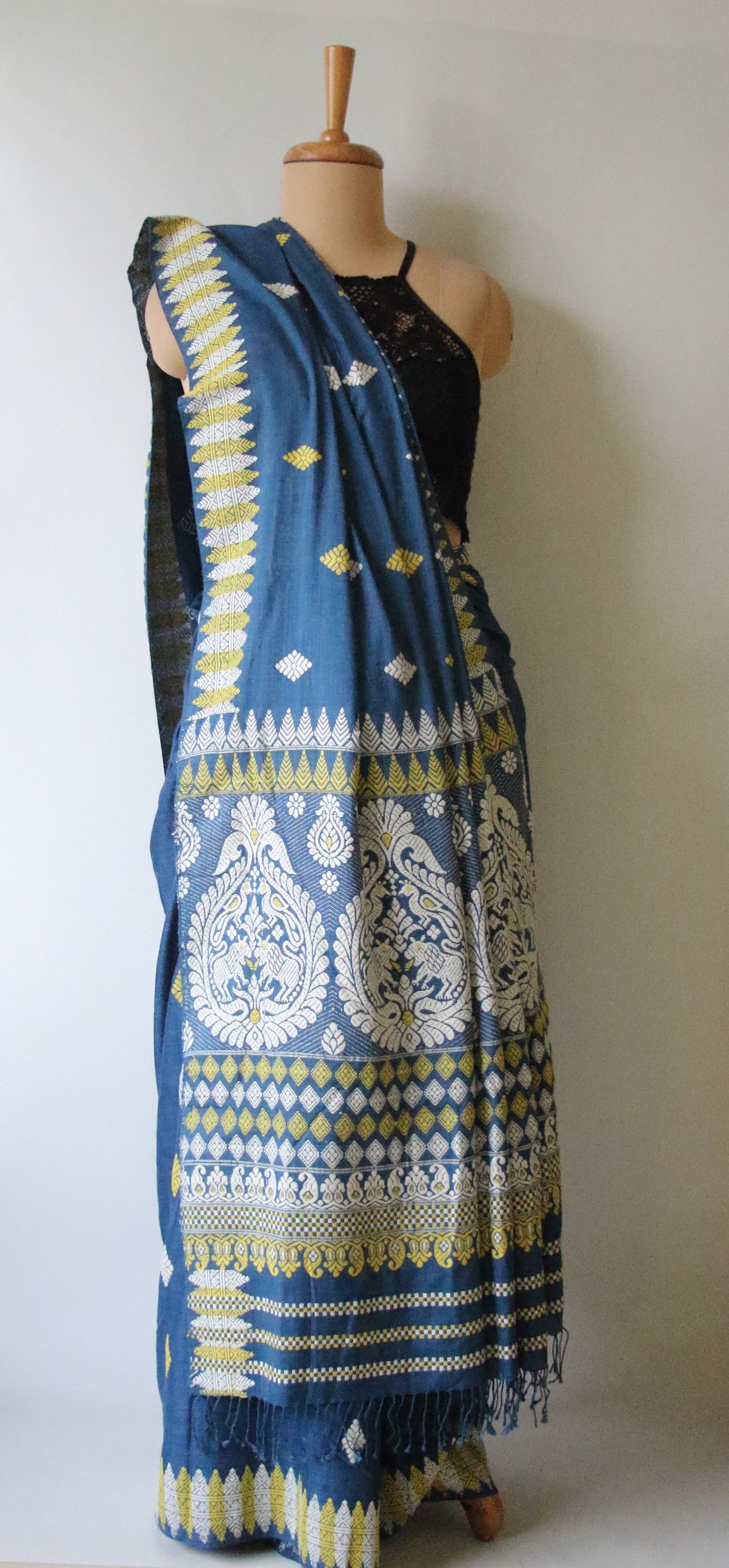 Natural Indigo Dyed Eri Silk Saree / Handloom from Assam