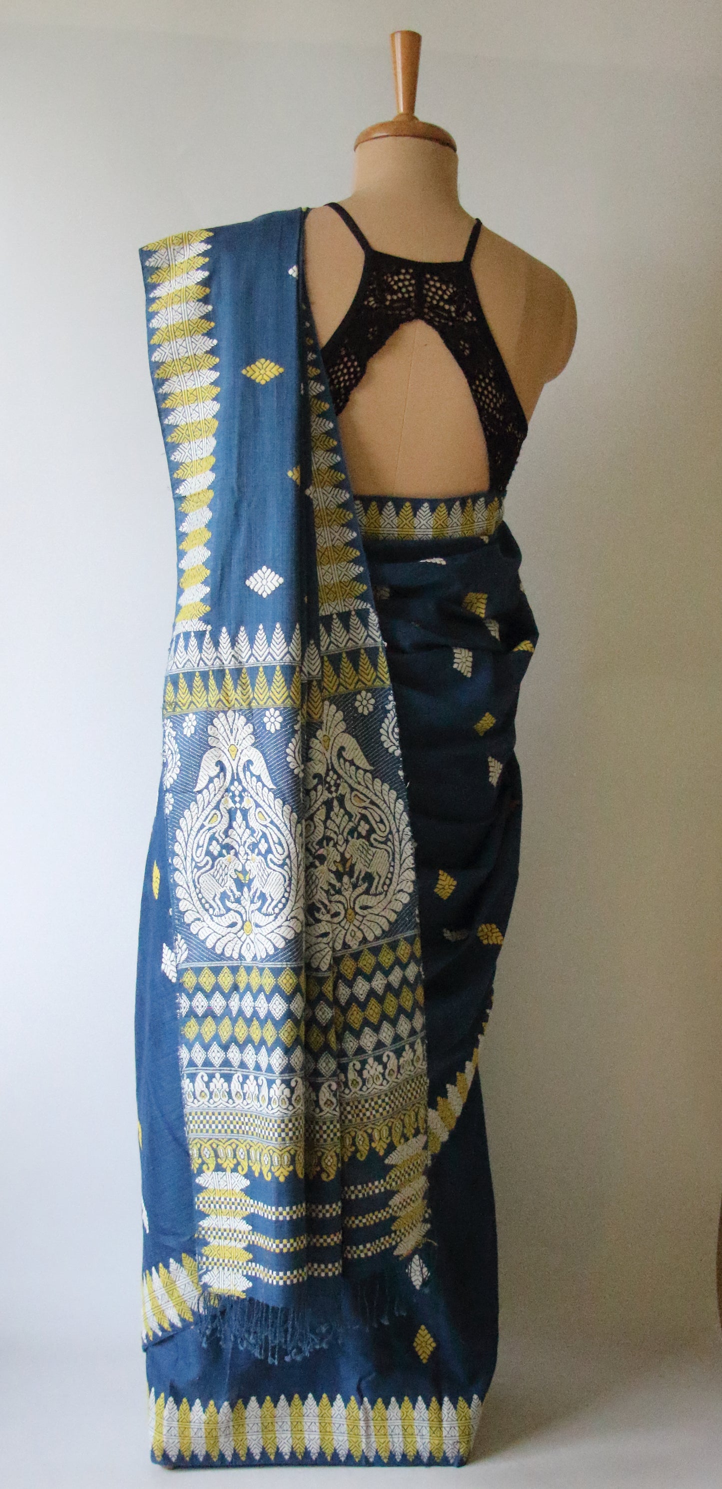 Natural Indigo Dyed Eri Silk Saree / Handloom from Assam