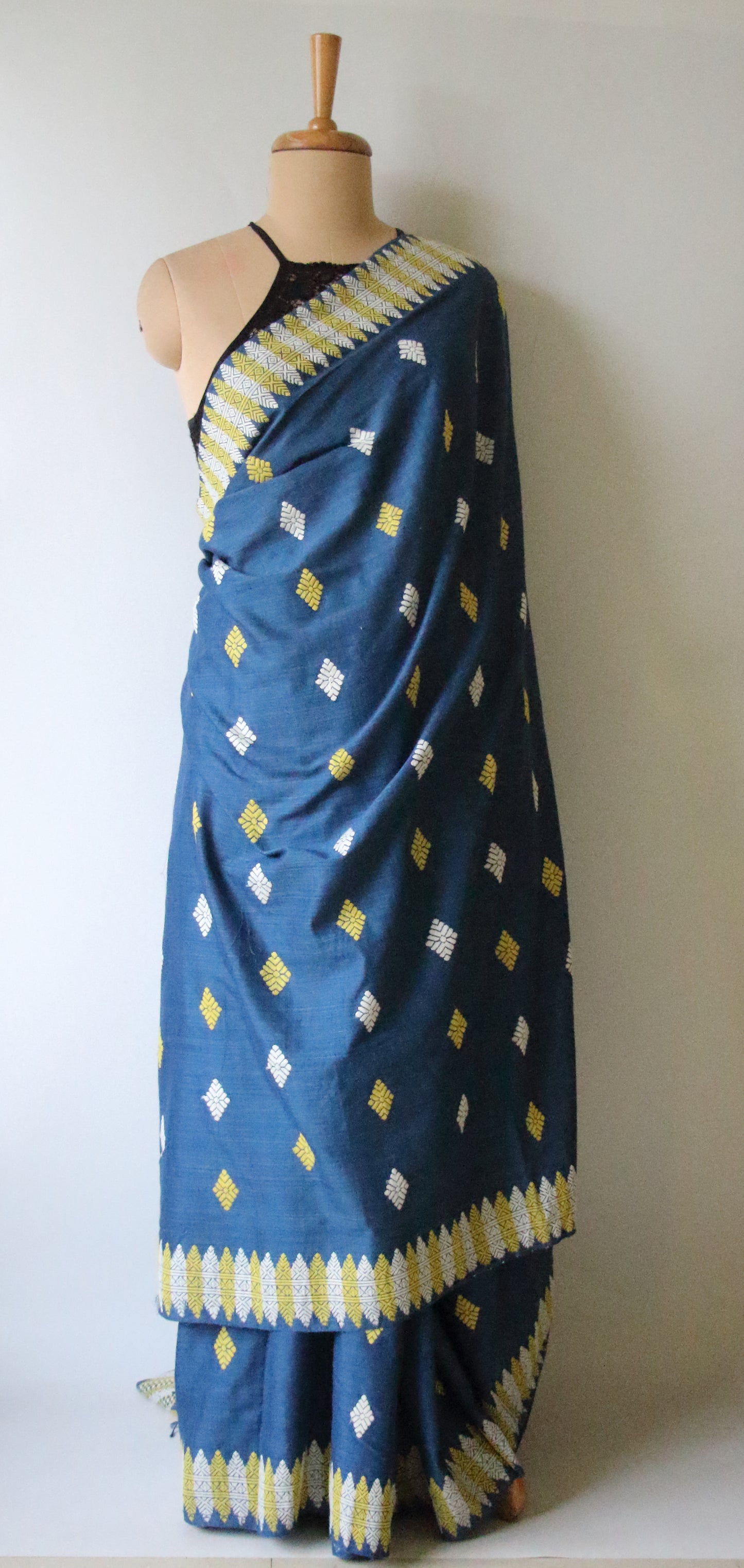 Natural Indigo Dyed Eri Silk Saree / Handloom from Assam