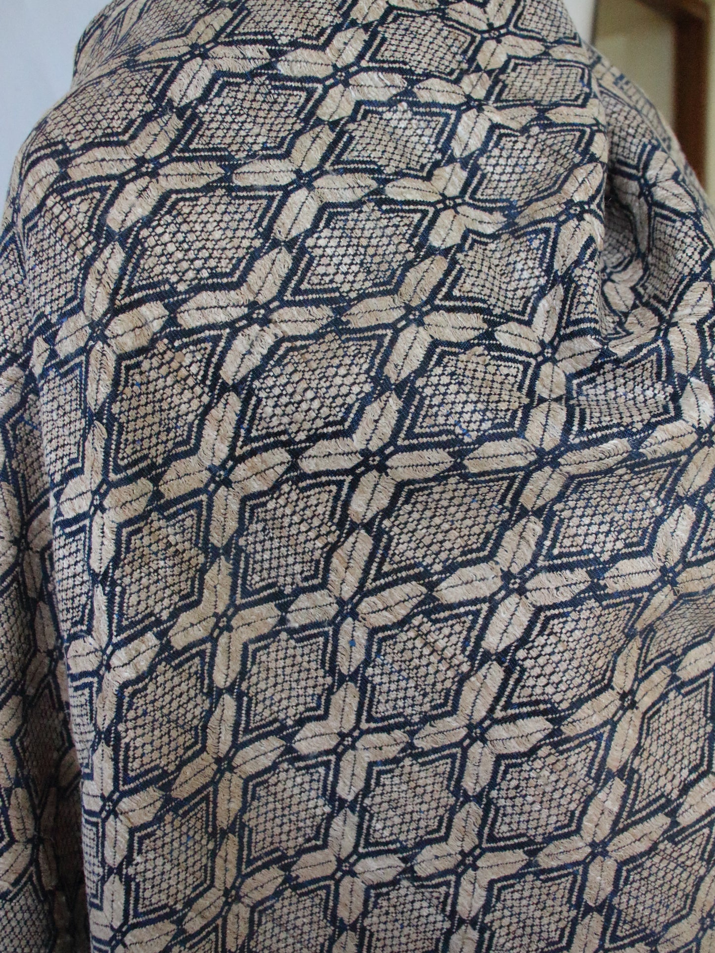 Indigo Eri Silk Handwoven Scarf / Small size Shawl from Assam