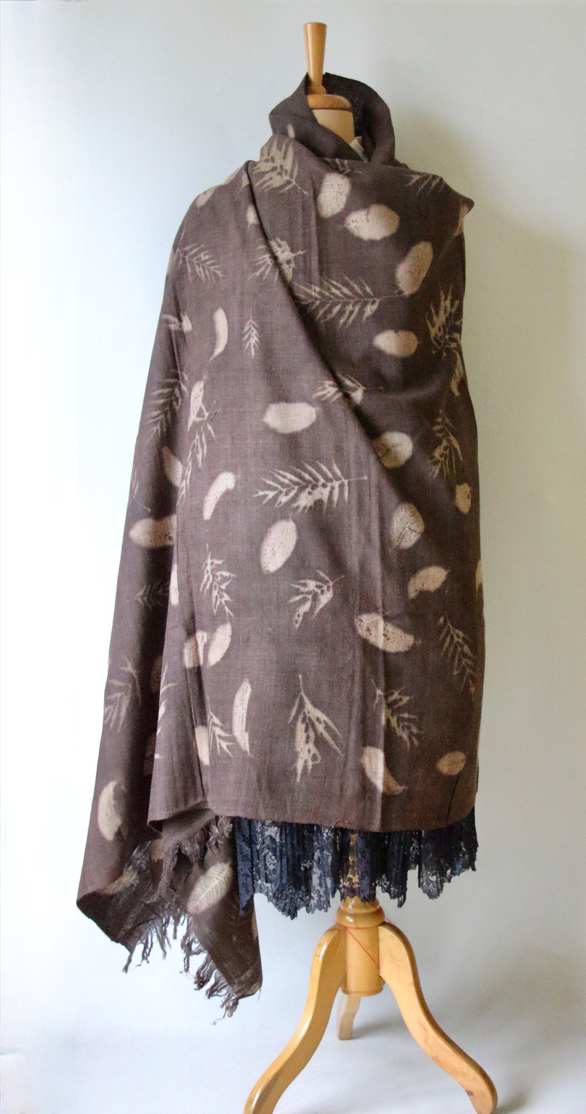 Eco Printed Handwoven Eri Silk Shawl / Natural Dyed Shawl from Assam