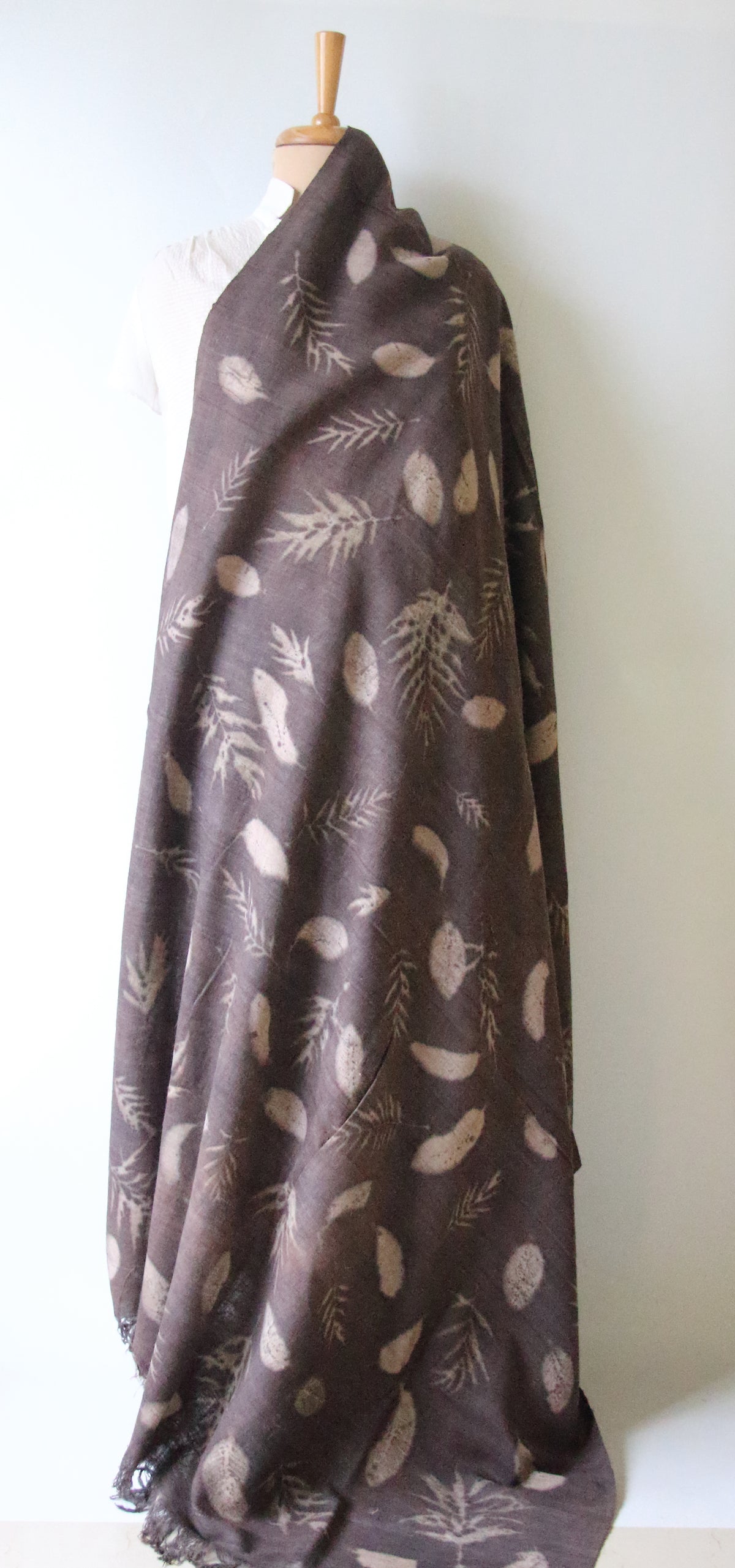 Eco Printed Handwoven Eri Silk Shawl / Natural Dyed Shawl from Assam
