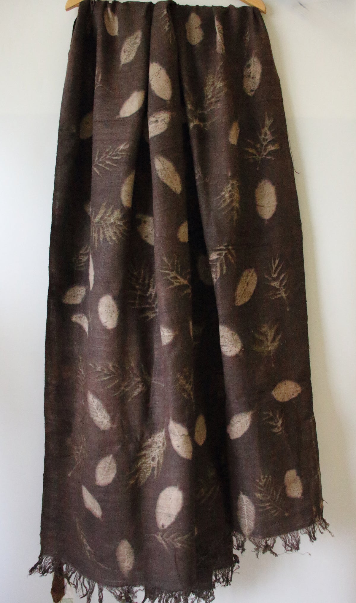 Eco Printed Handwoven Eri Silk Shawl / Natural Dyed Shawl from Assam