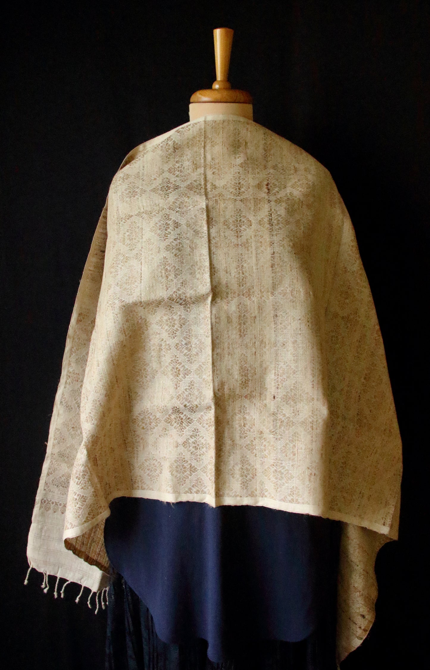 Eri Silk Handwoven Scarf / Small Size Shawl  with all over motifs from Assam (Copy)