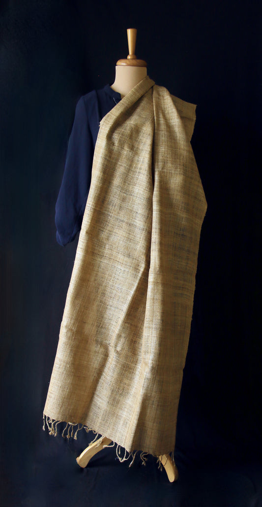 Handwoven  Muga Ghicha Silk Shawl from Assam