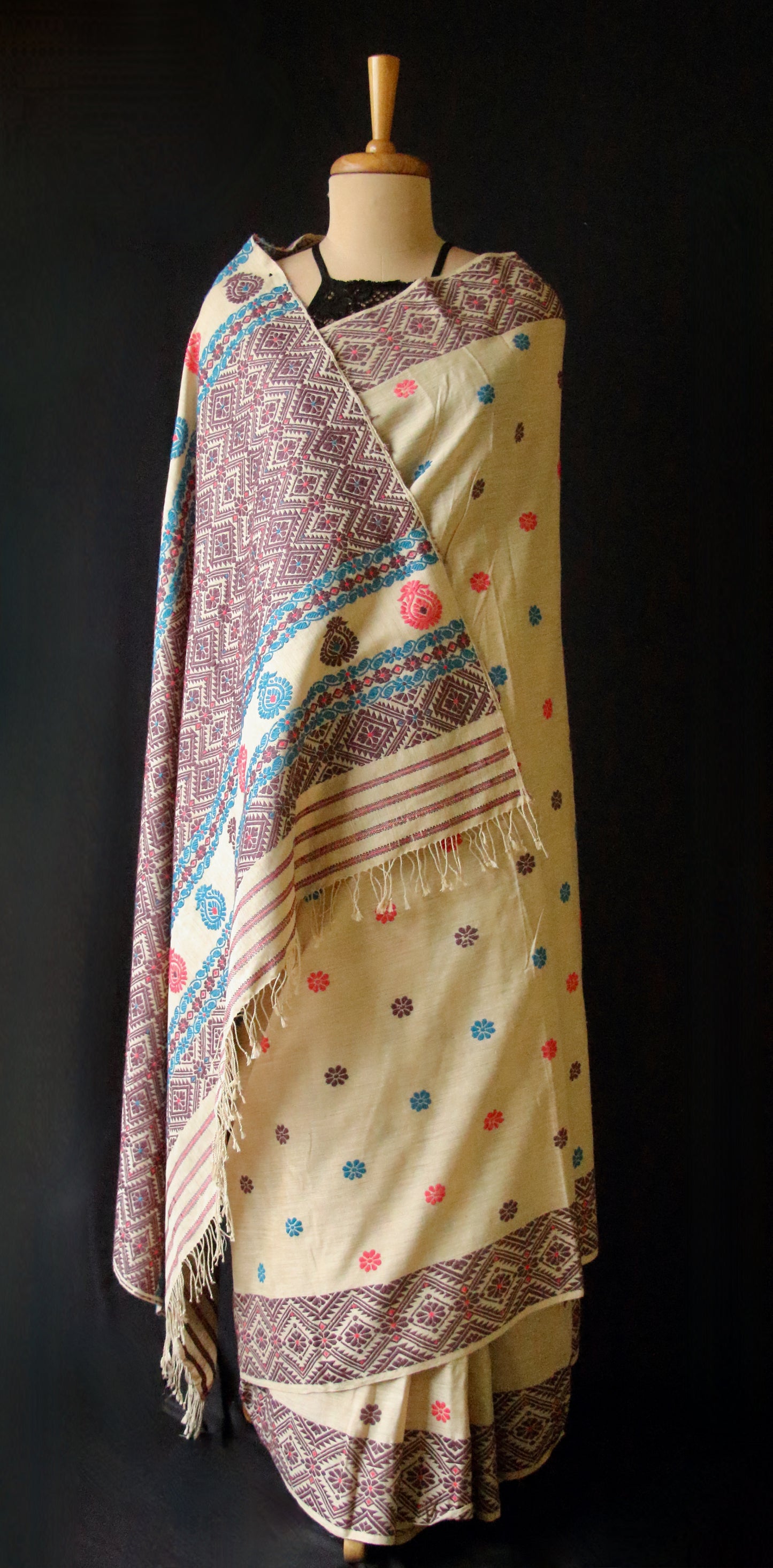 Eri Silk Saree in Natural Brown colour from Assam