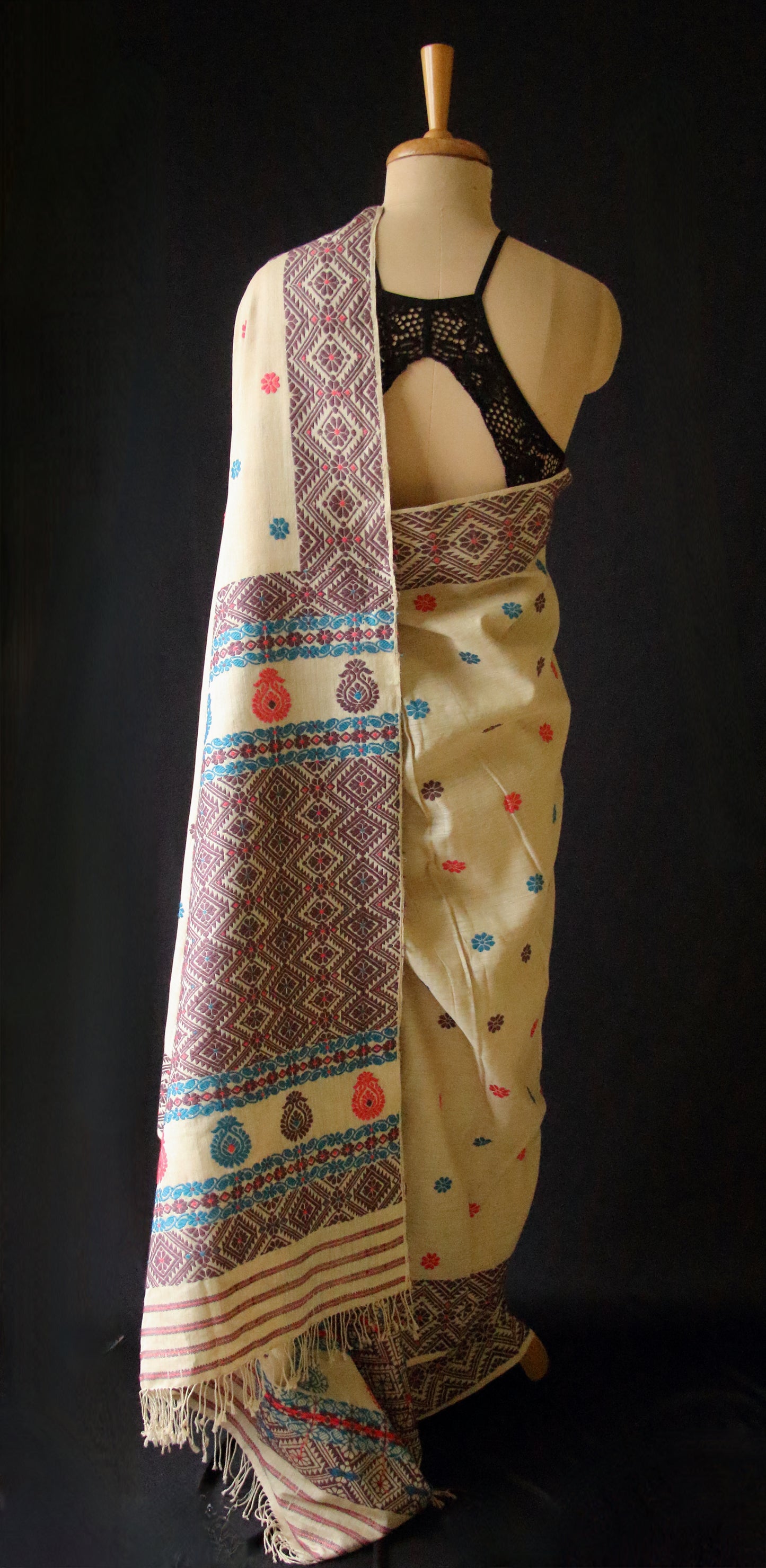 Eri Silk Saree in Natural Brown colour from Assam