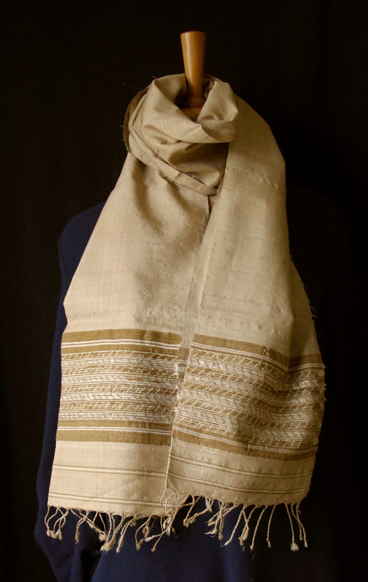 Golden Muga Silk Scarf  / Handwoven from Assam