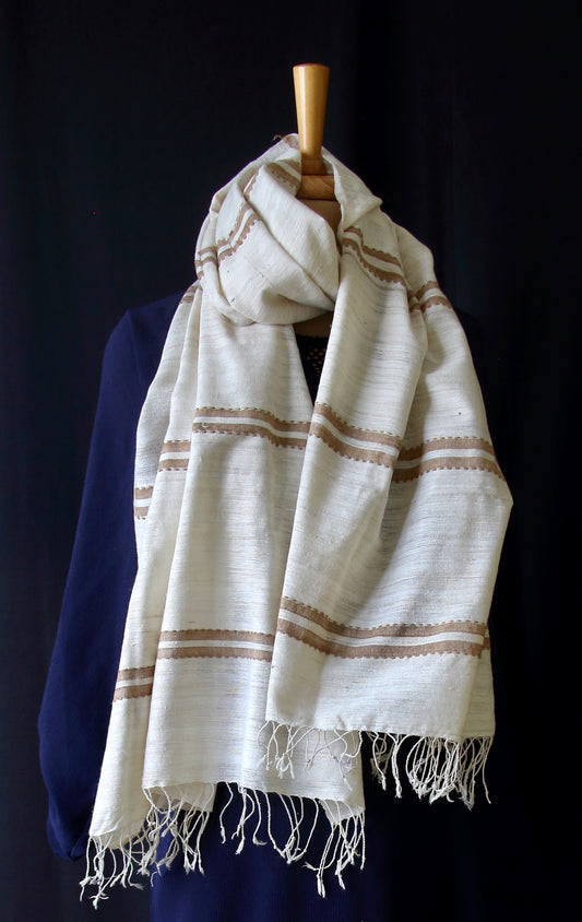 Handloom Hand Spun  Eri Silk Scarf from Assam , India