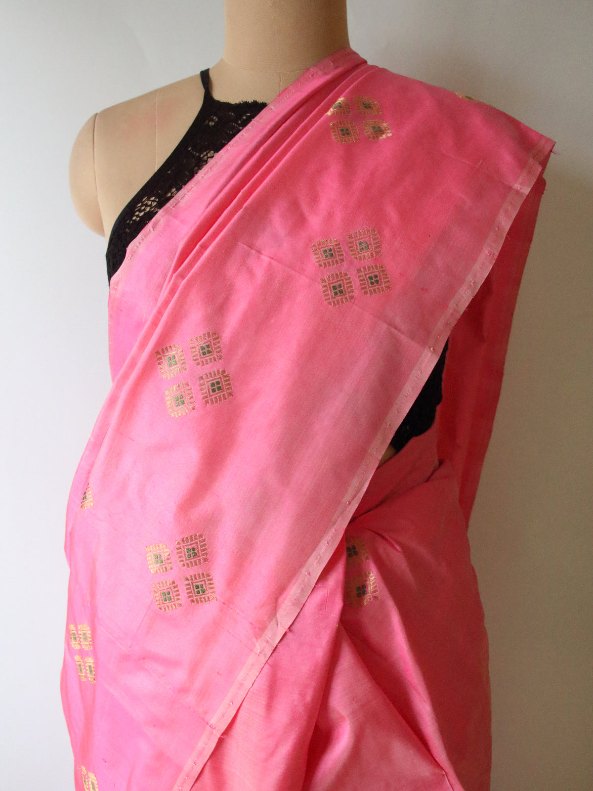 Pink Handloom Silk Saree from Assam