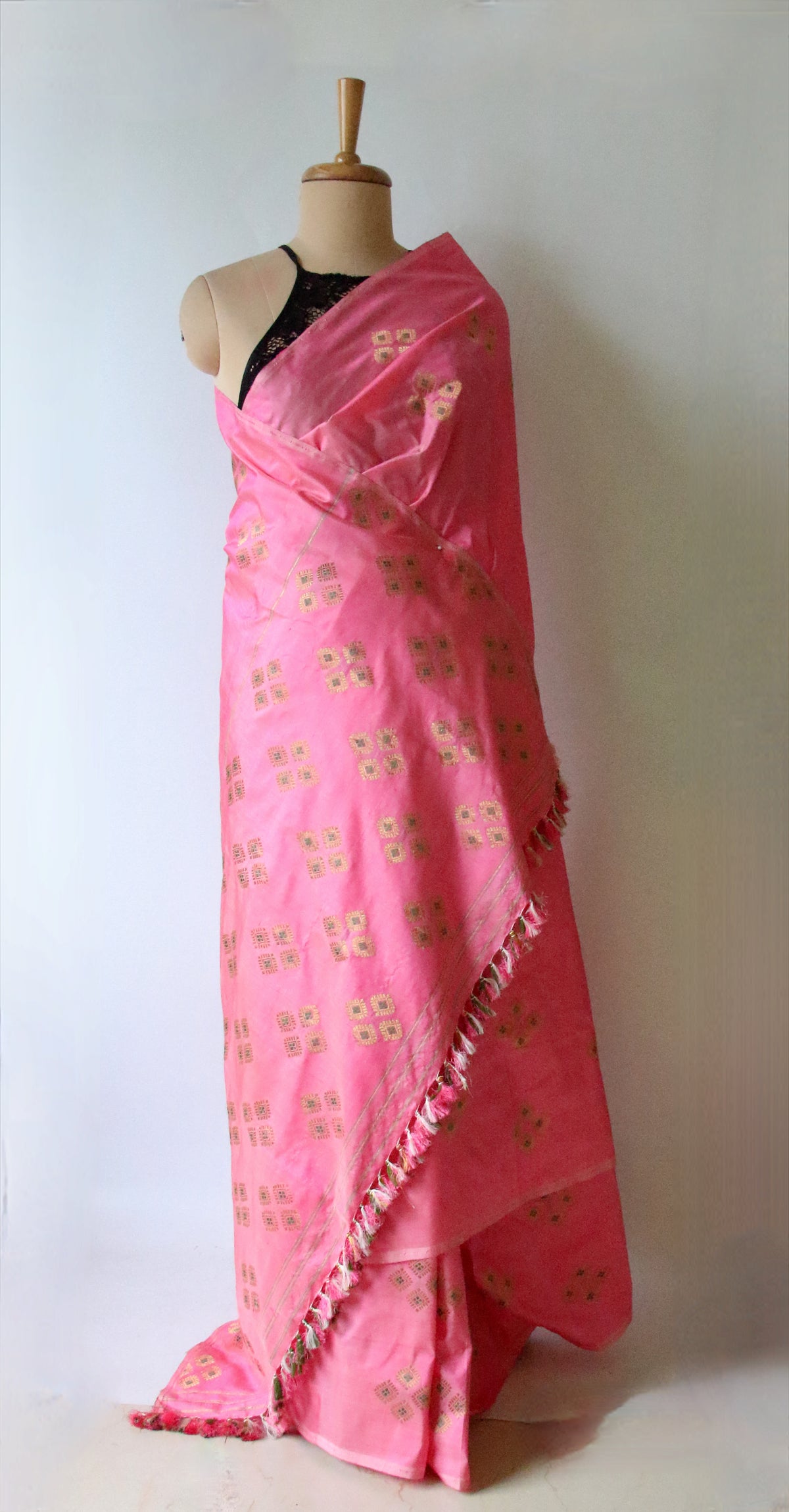 Pink Handloom Silk Saree from Assam