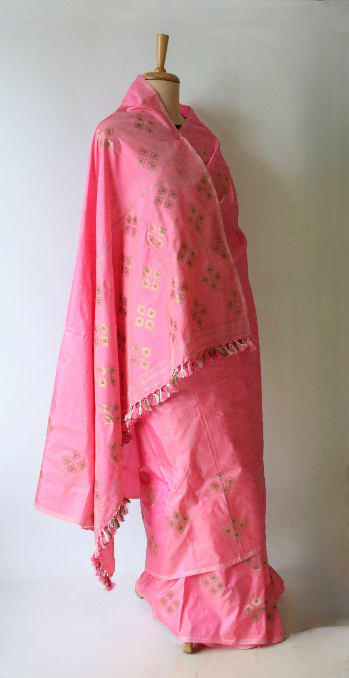 Pink Handloom Silk Saree from Assam