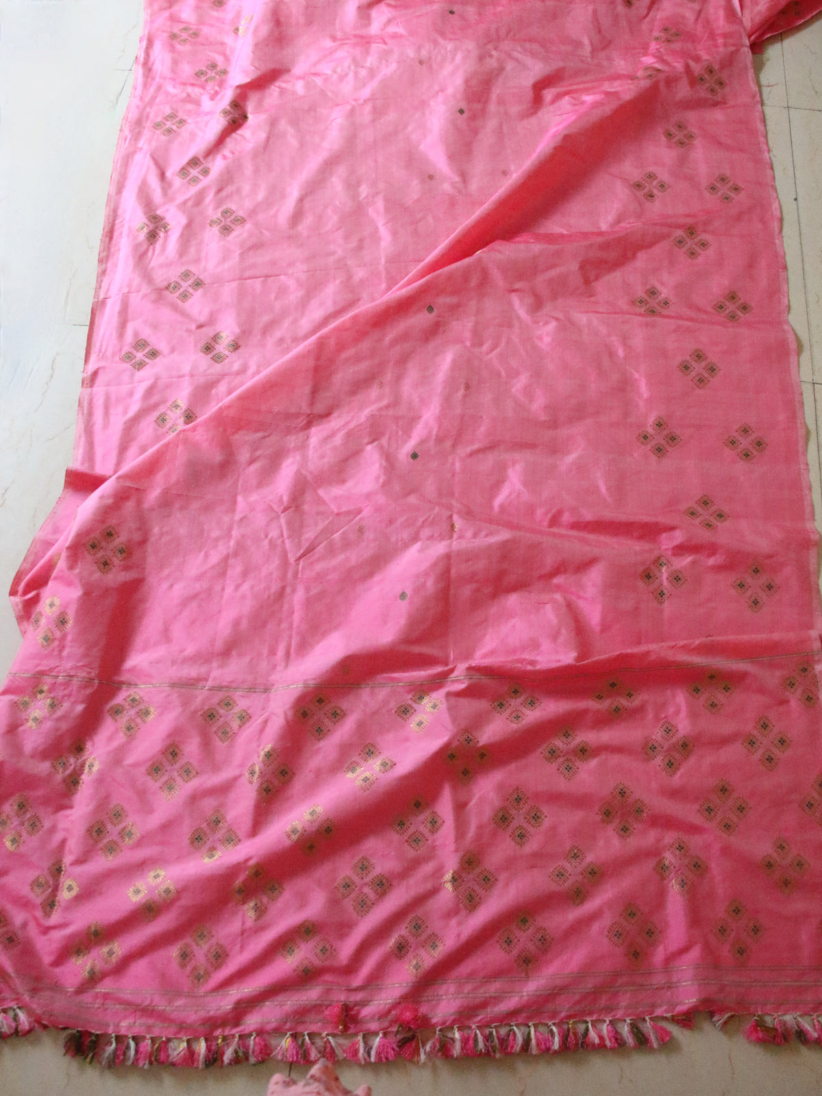 Pink Handloom Silk Saree from Assam