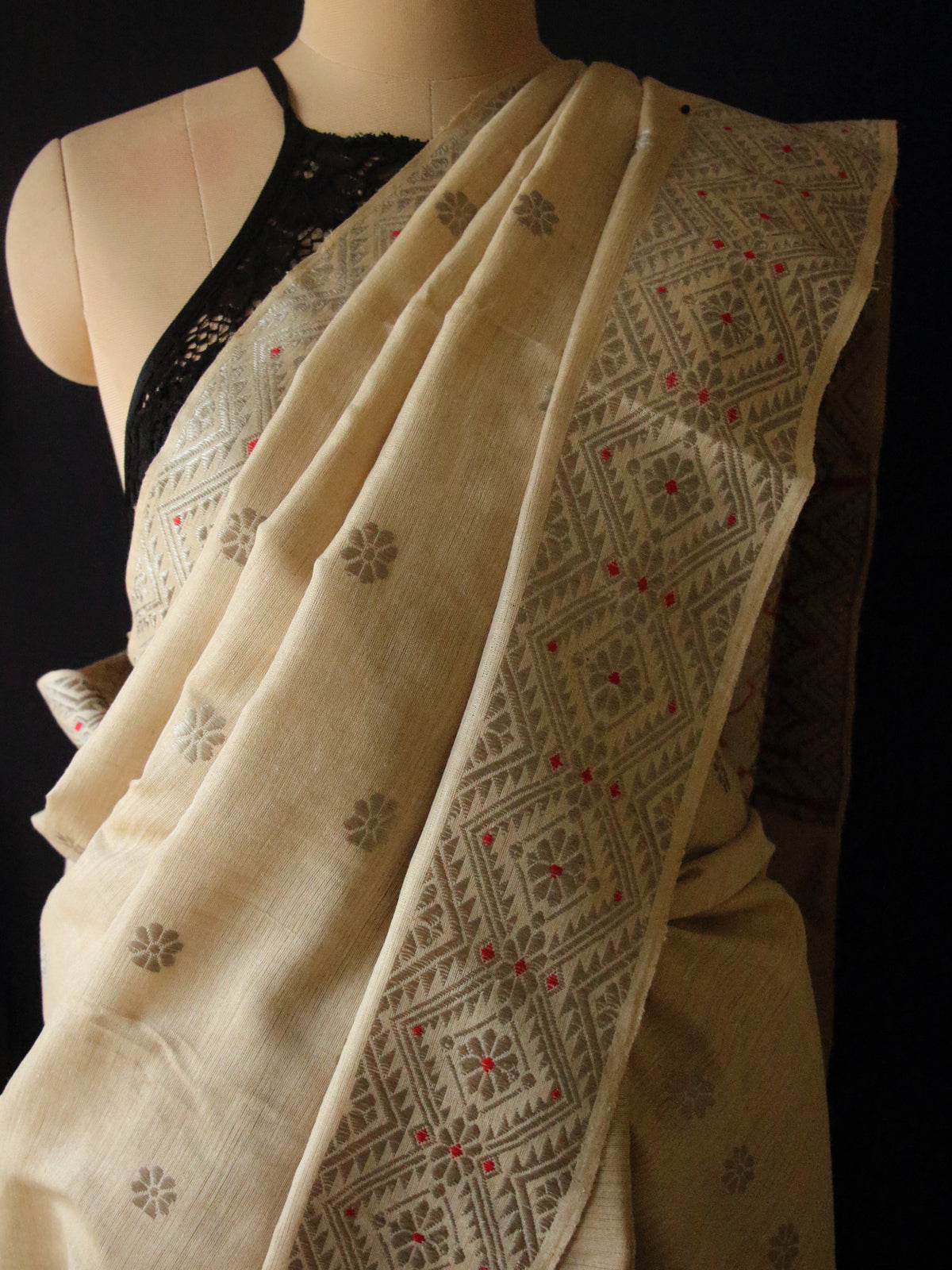 Eri Silk by Muga Silk Saree in Natural Brown colour from Assam