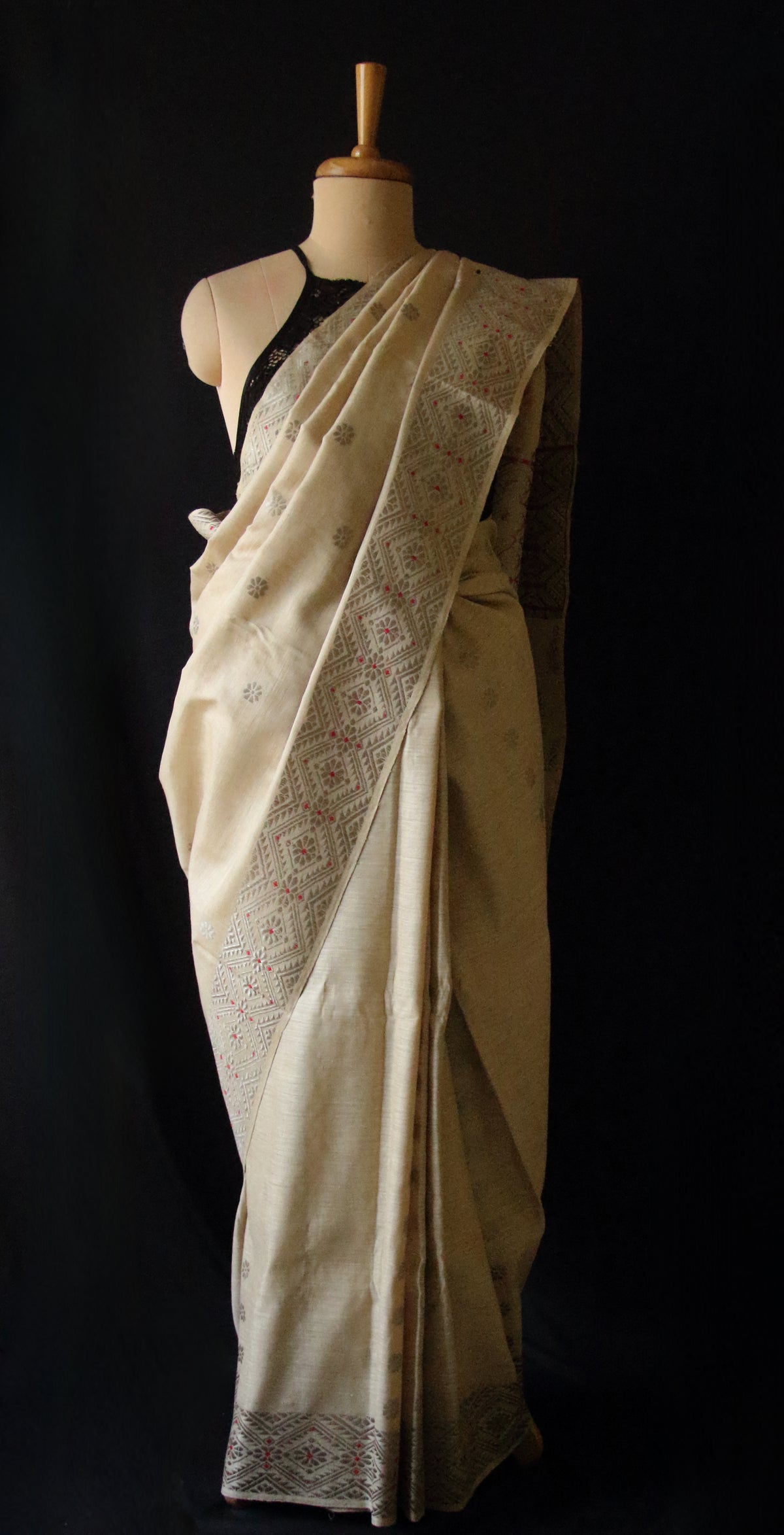Eri Silk by Muga Silk Saree in Natural Brown colour from Assam