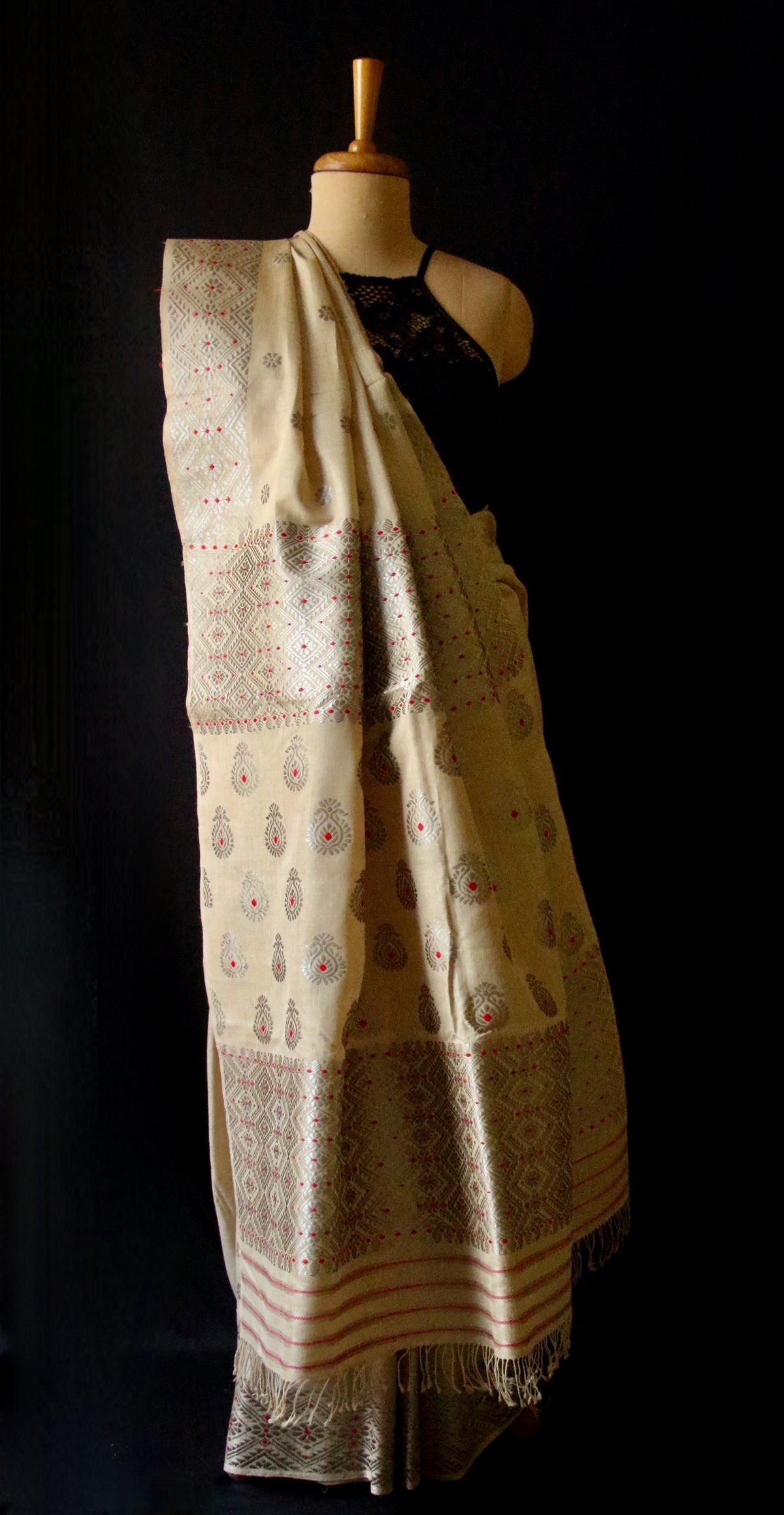 Eri Silk by Muga Silk Saree in Natural Brown colour from Assam