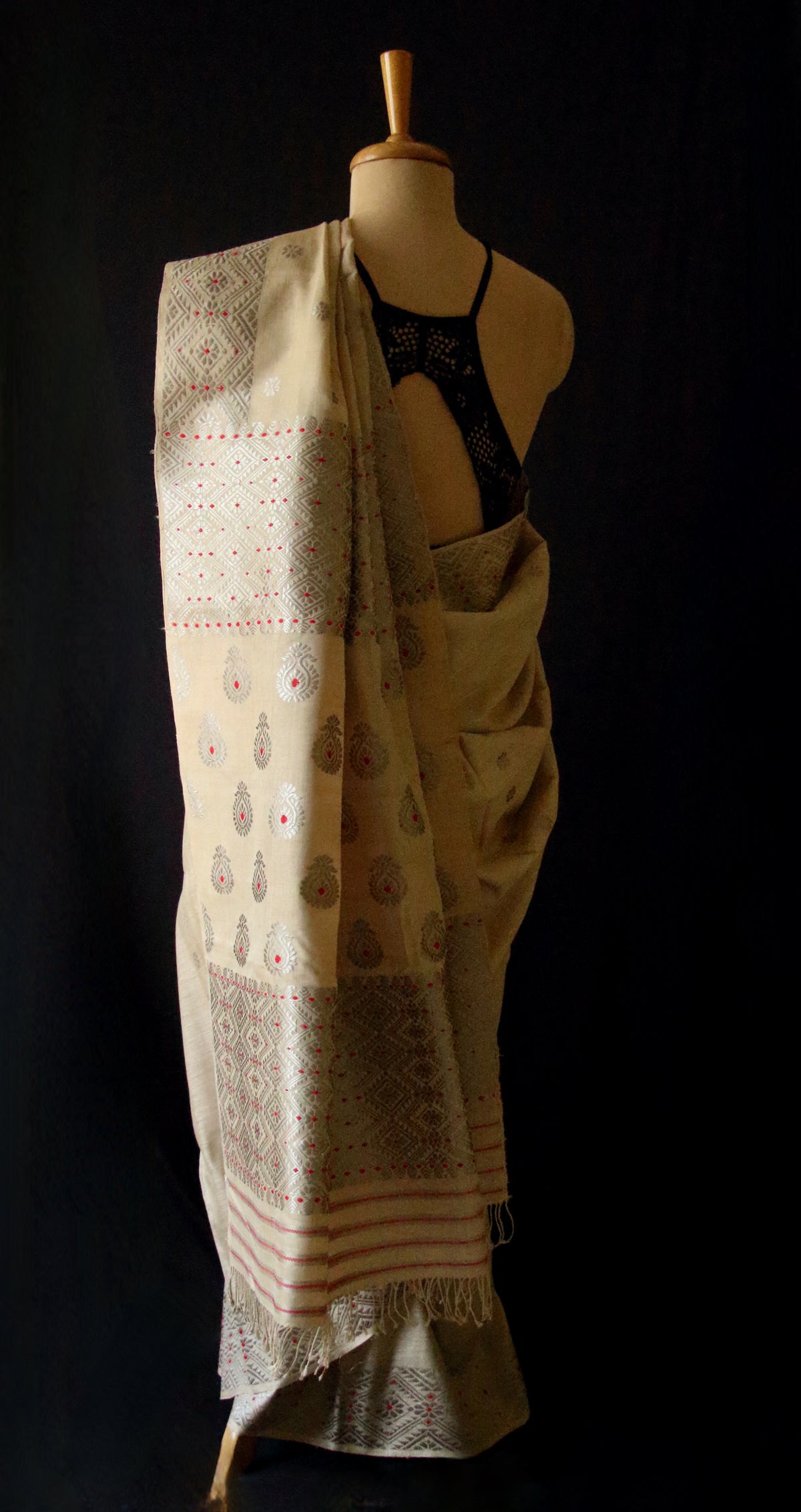 Eri Silk by Muga Silk Saree in Natural Brown colour from Assam