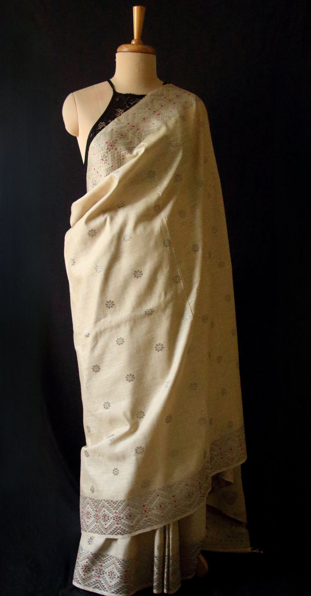 Eri Silk by Muga Silk Saree in Natural Brown colour from Assam