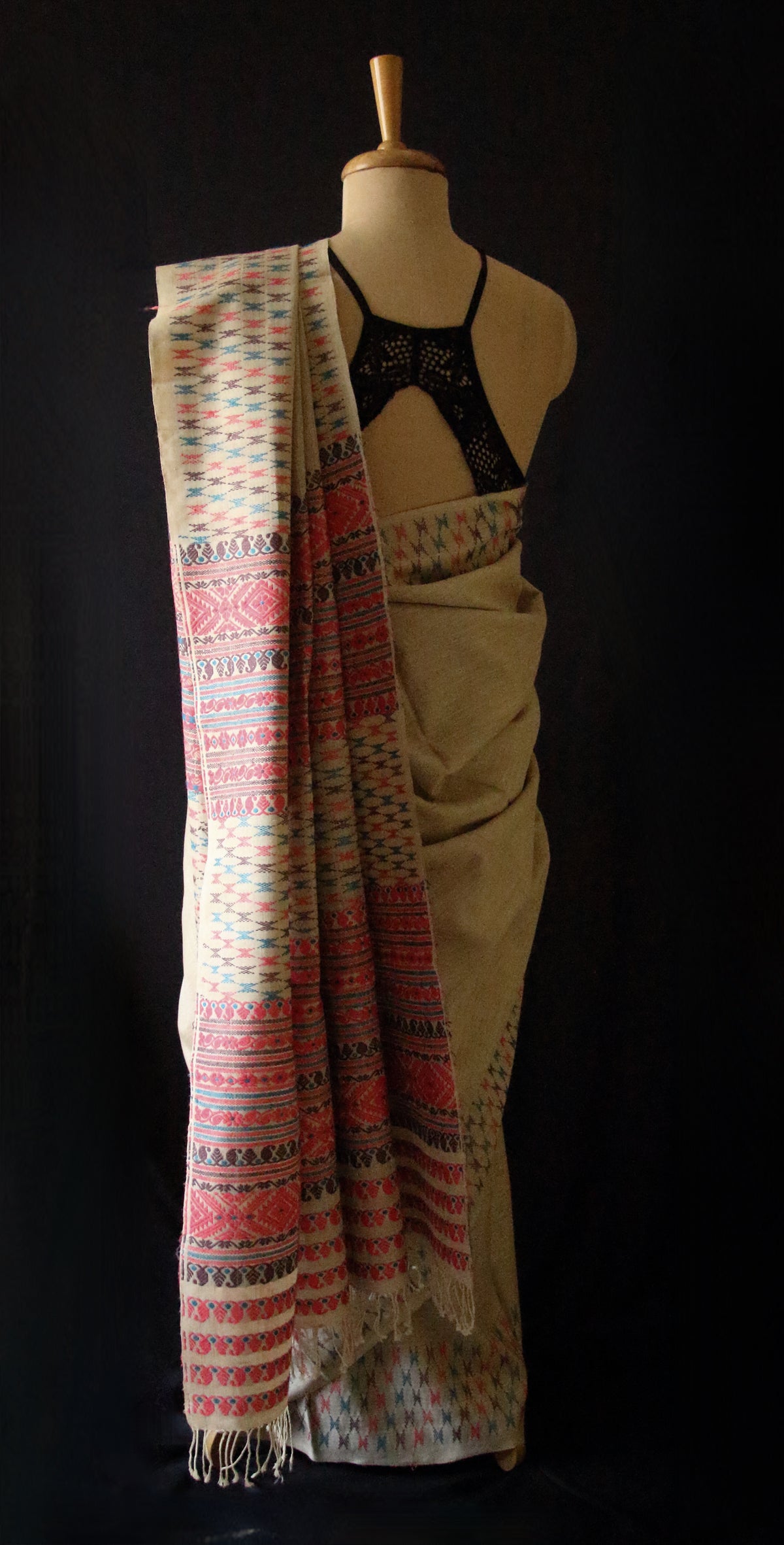 Eri Silk by Muga Silk Saree in Natural Brown colour from Assam