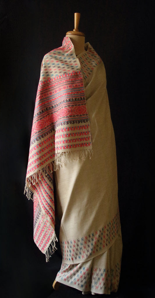 Eri Silk by Muga Silk Saree in Natural Brown colour from Assam