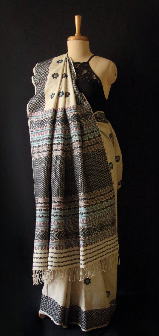 Eri Silk by Muga Silk Saree in Natural Brown colour from Assam