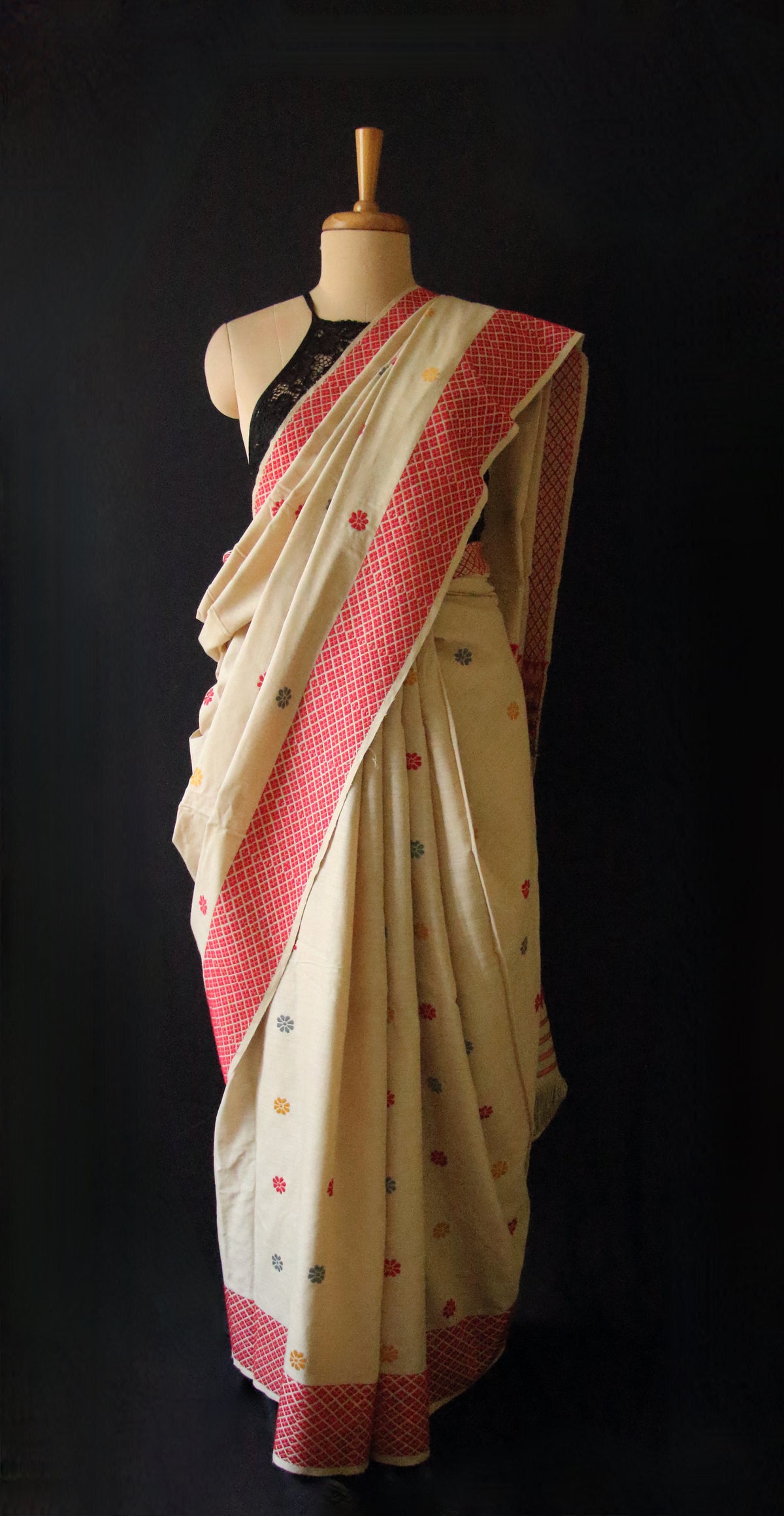 Natural Brown Eri Silk Saree from Assam