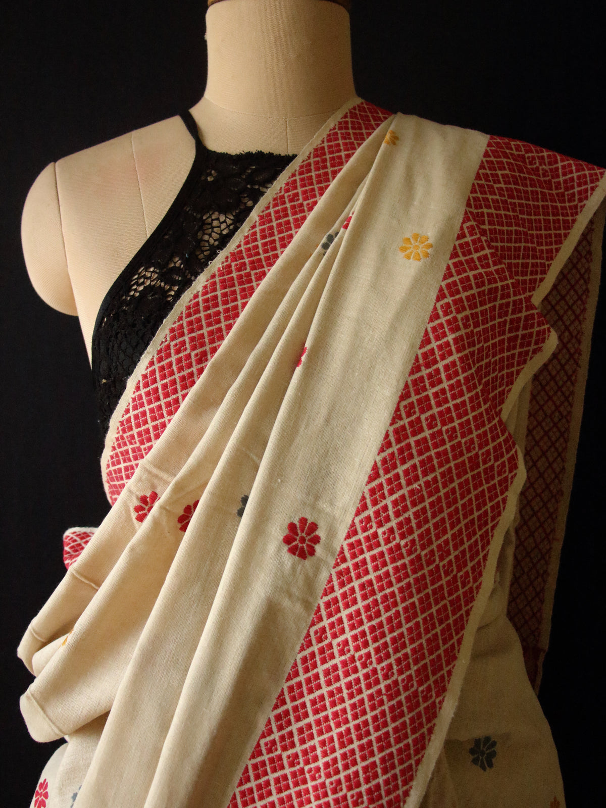 Natural Brown Eri Silk Saree from Assam