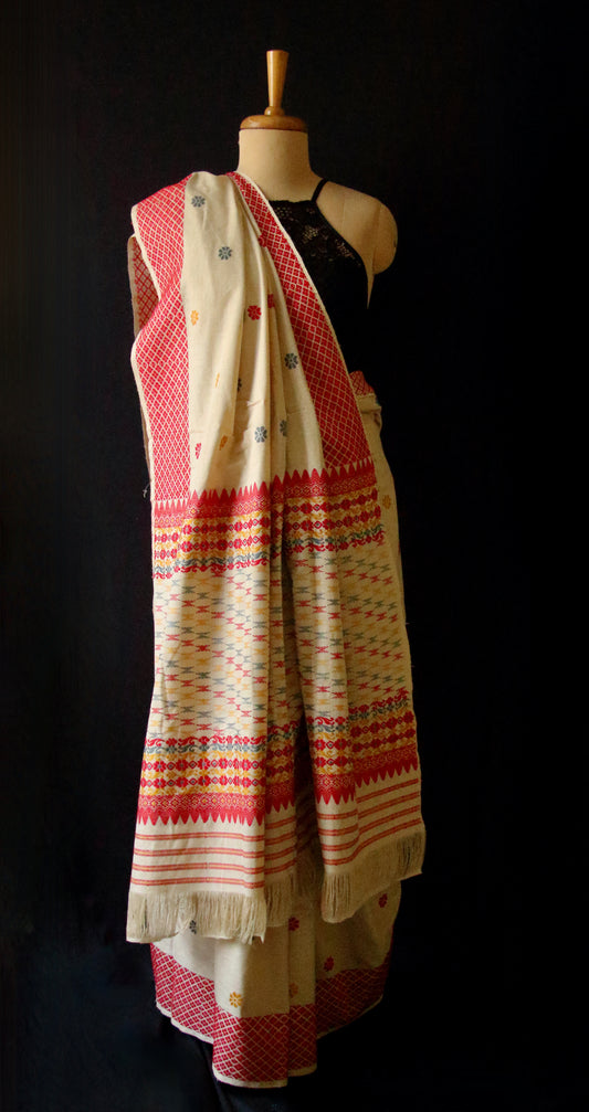 Natural Brown Eri Silk Saree from Assam