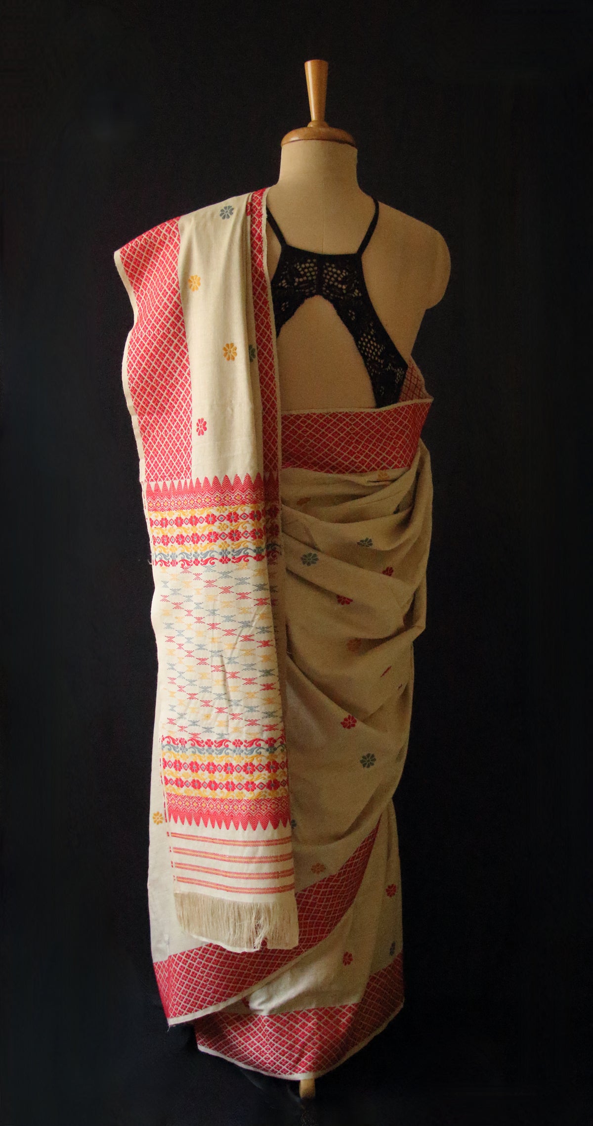 Natural Brown Eri Silk Saree from Assam