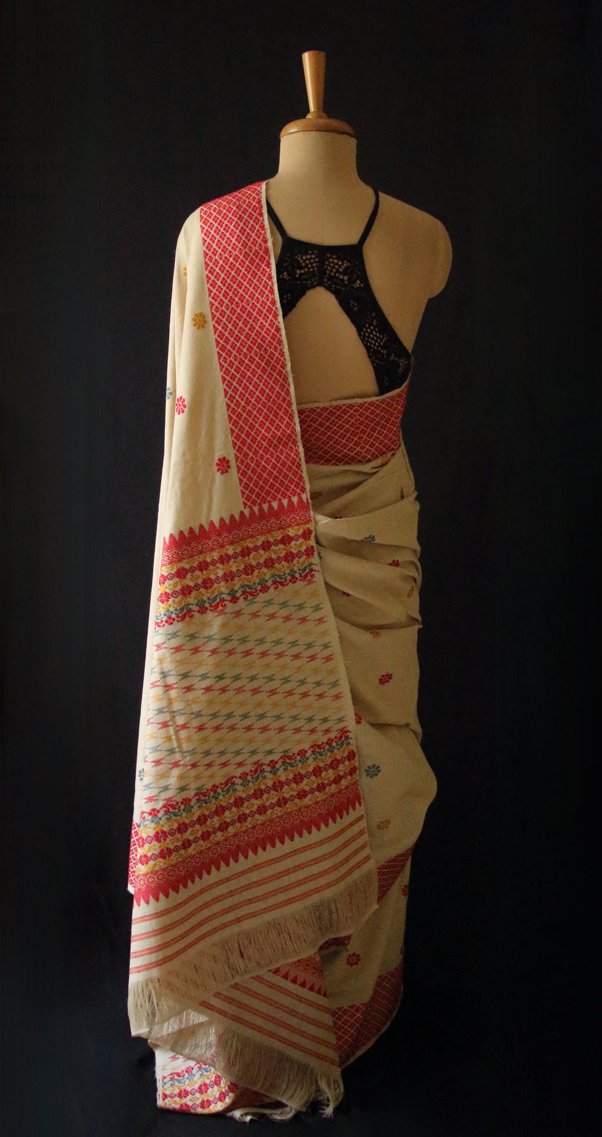 Natural Brown Eri Silk Saree from Assam