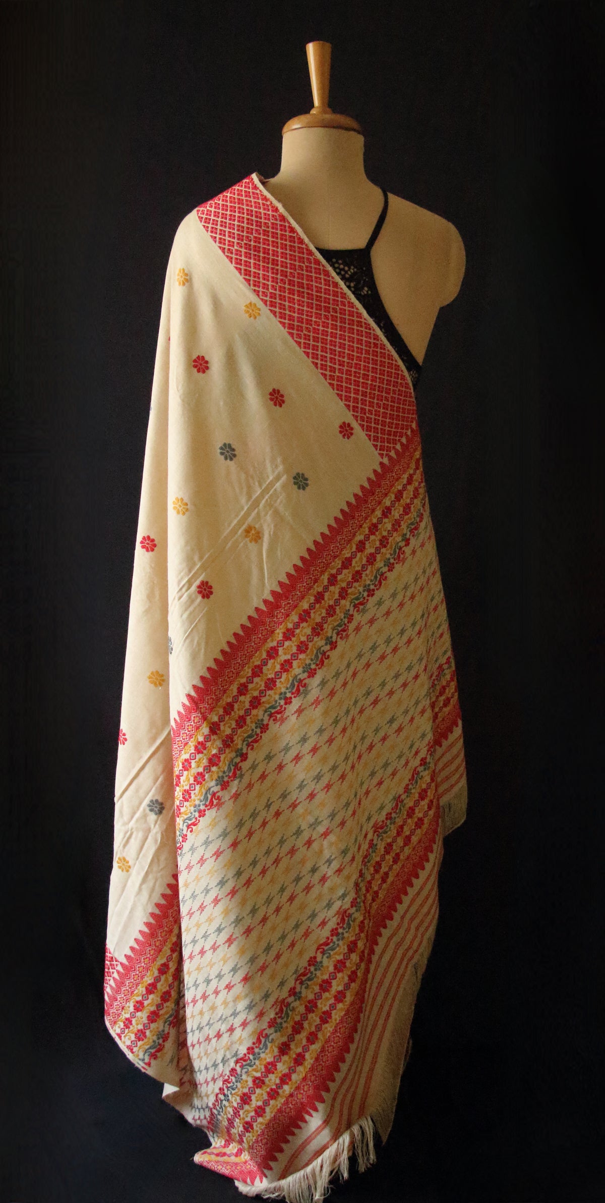 Natural Brown Eri Silk Saree from Assam