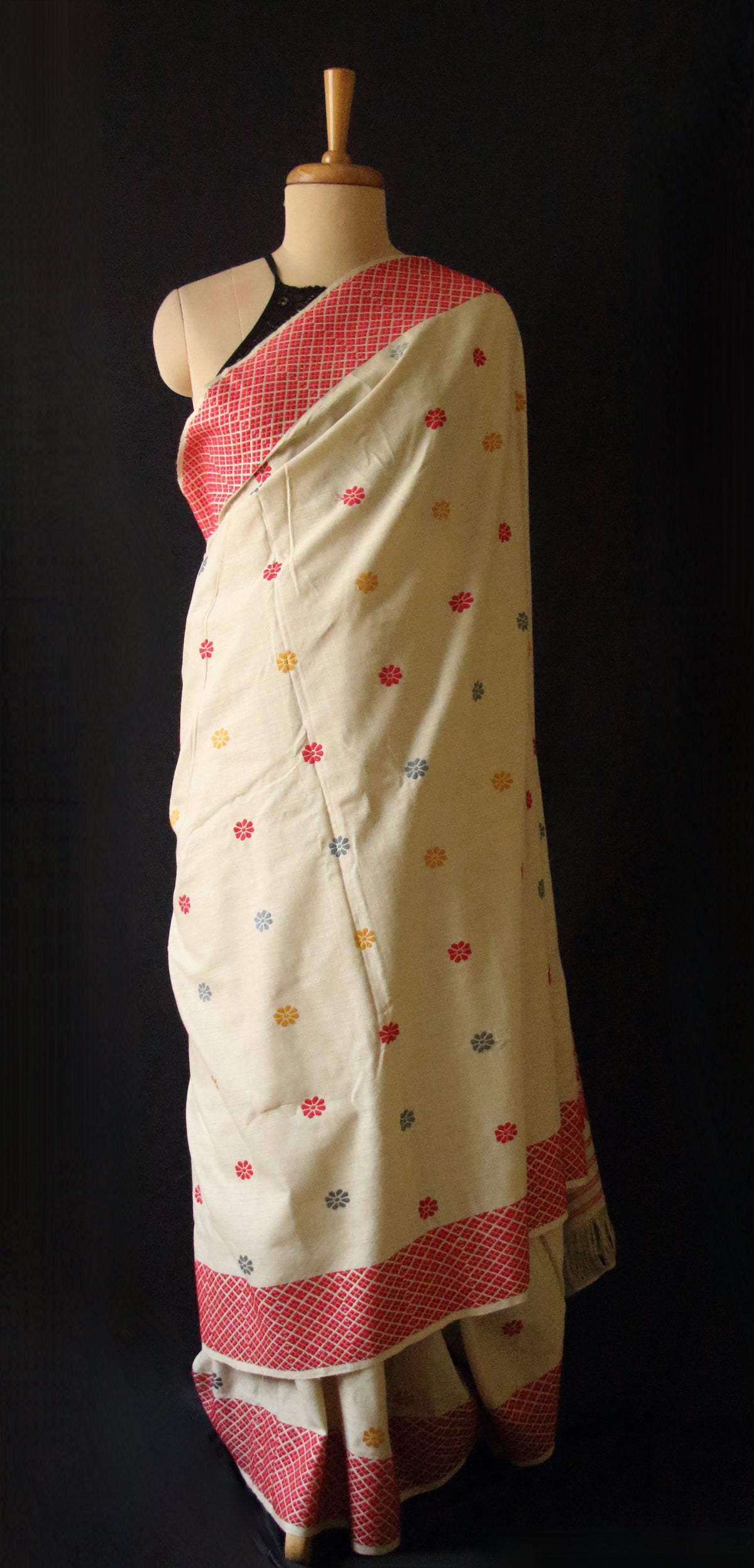 Natural Brown Eri Silk Saree from Assam