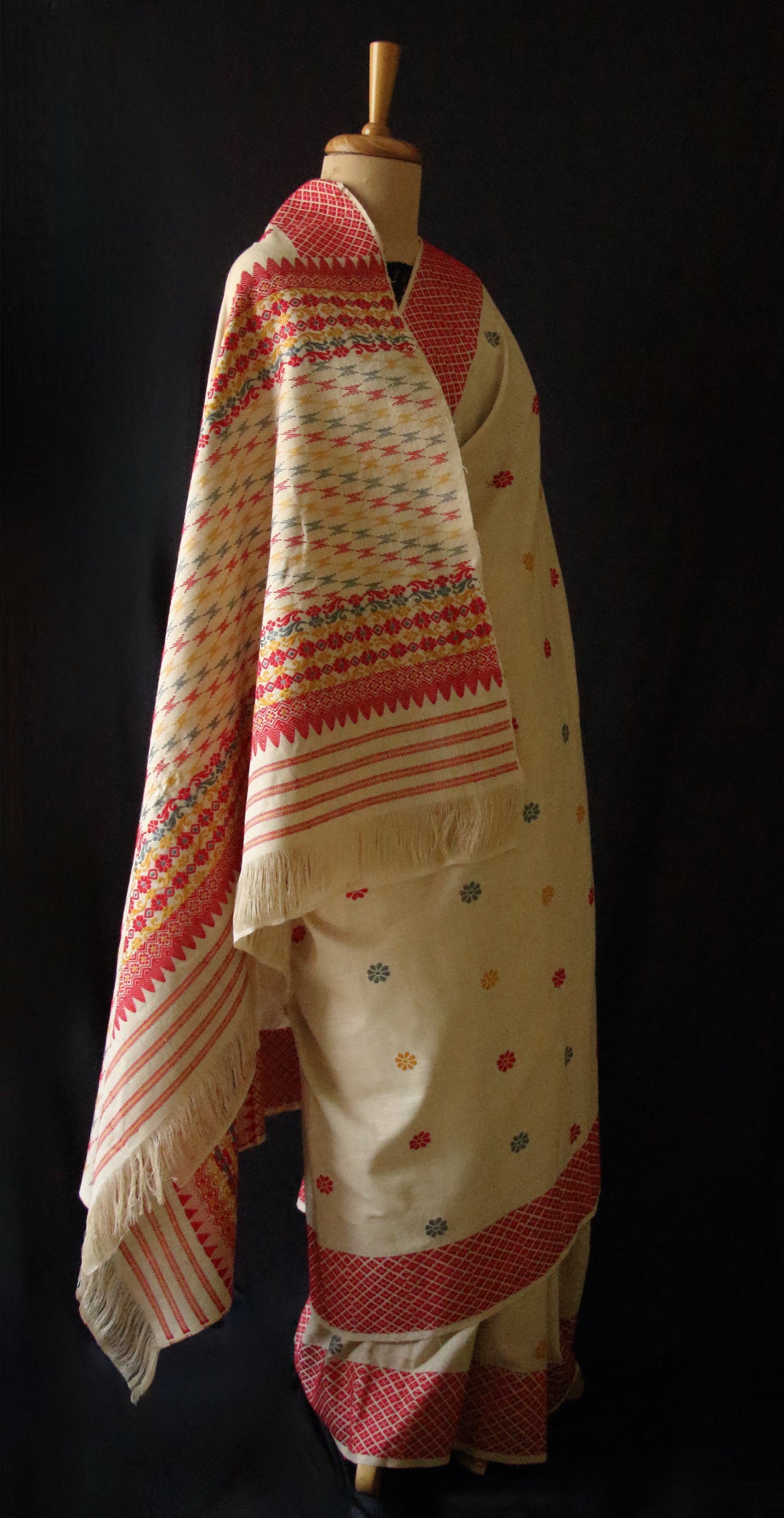 Natural Brown Eri Silk Saree from Assam