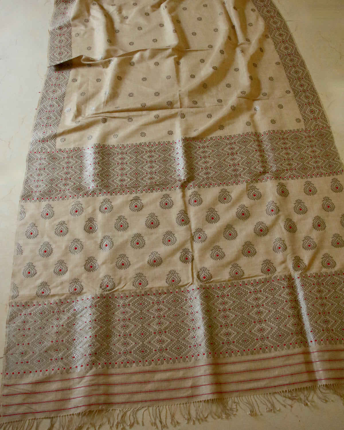 Eri Silk by Muga Silk Saree in Natural Brown colour from Assam