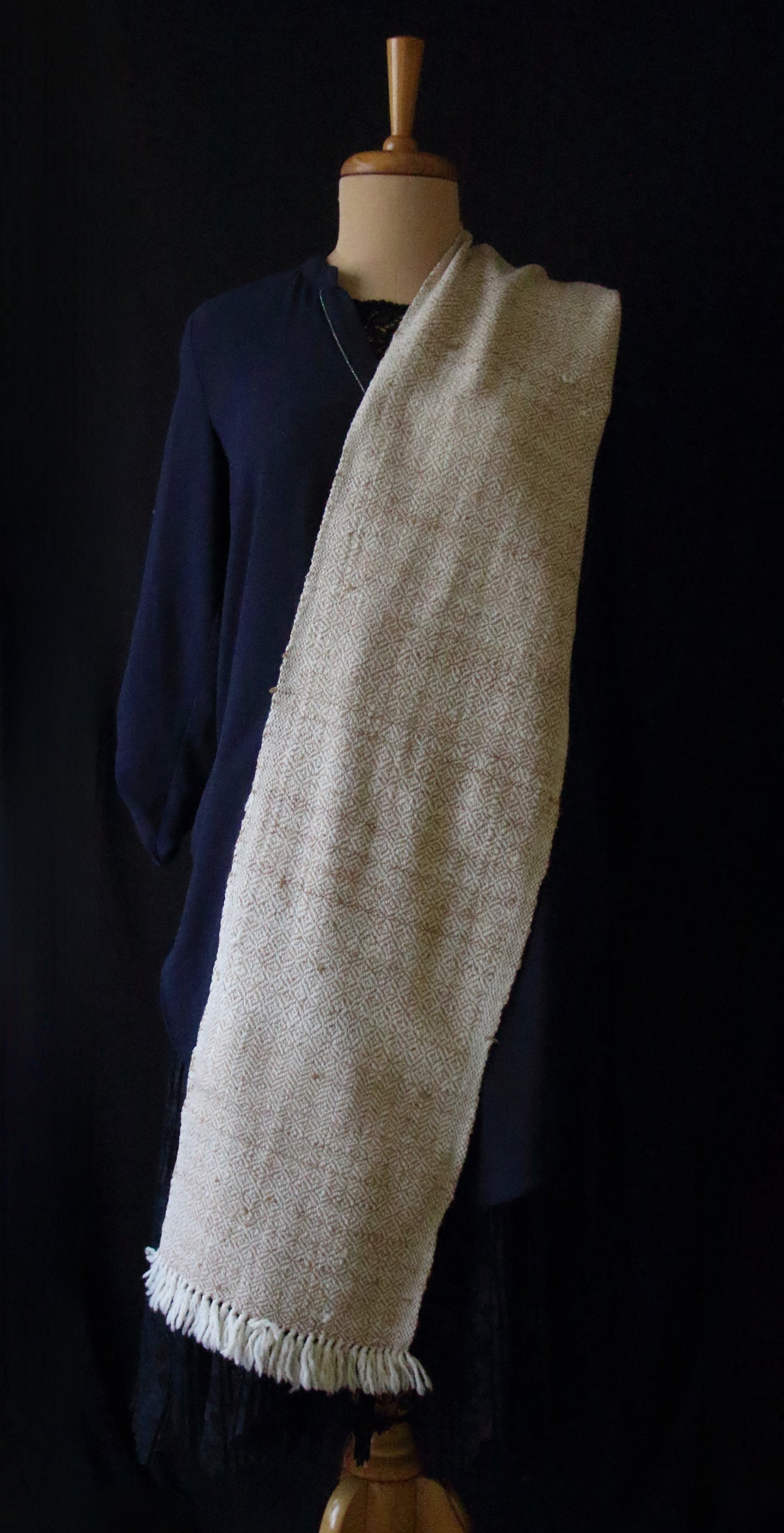 Handwoven Eri Silk and Merino Wool Blend Scarf / Muffler