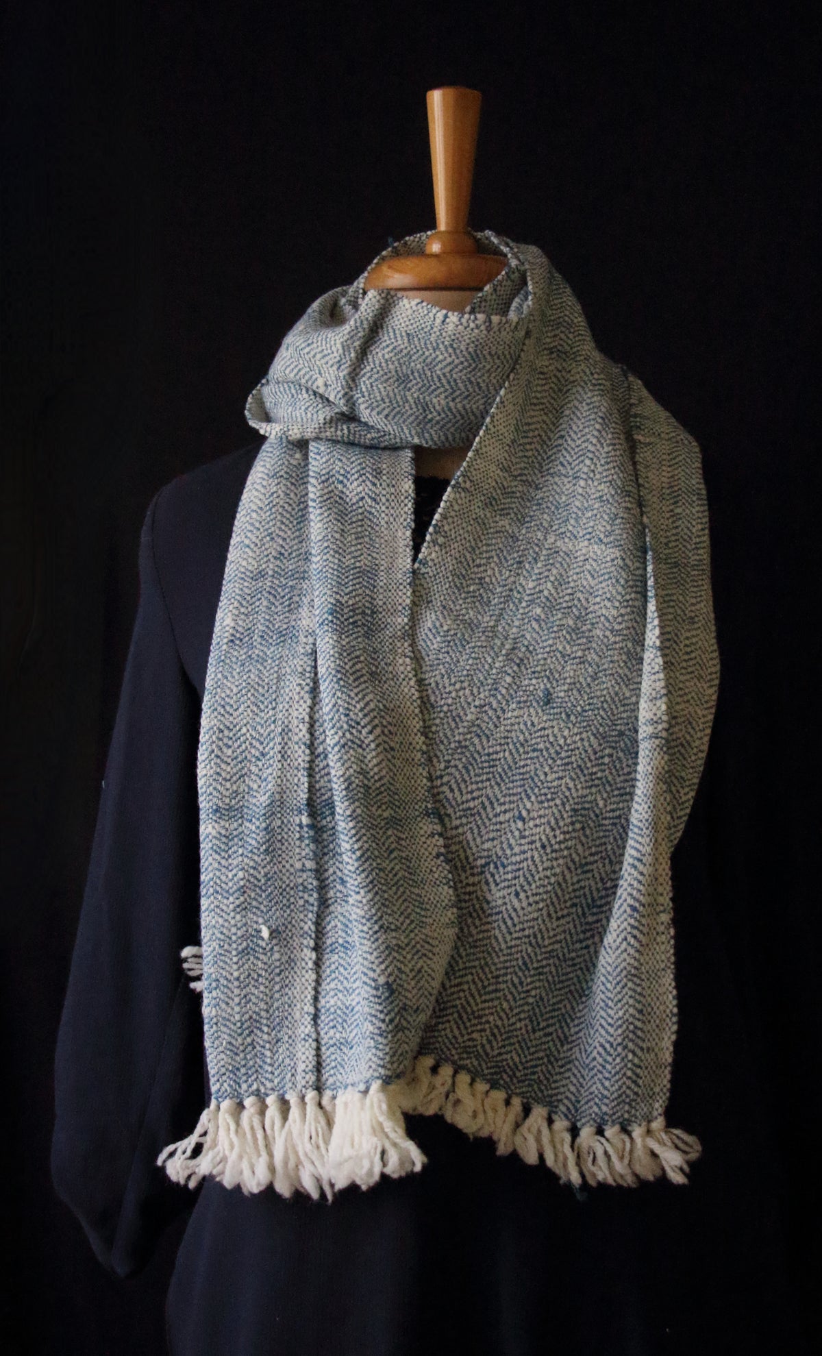 Handwoven Eri Silk and Merino Wool Blend Scarf / Muffler