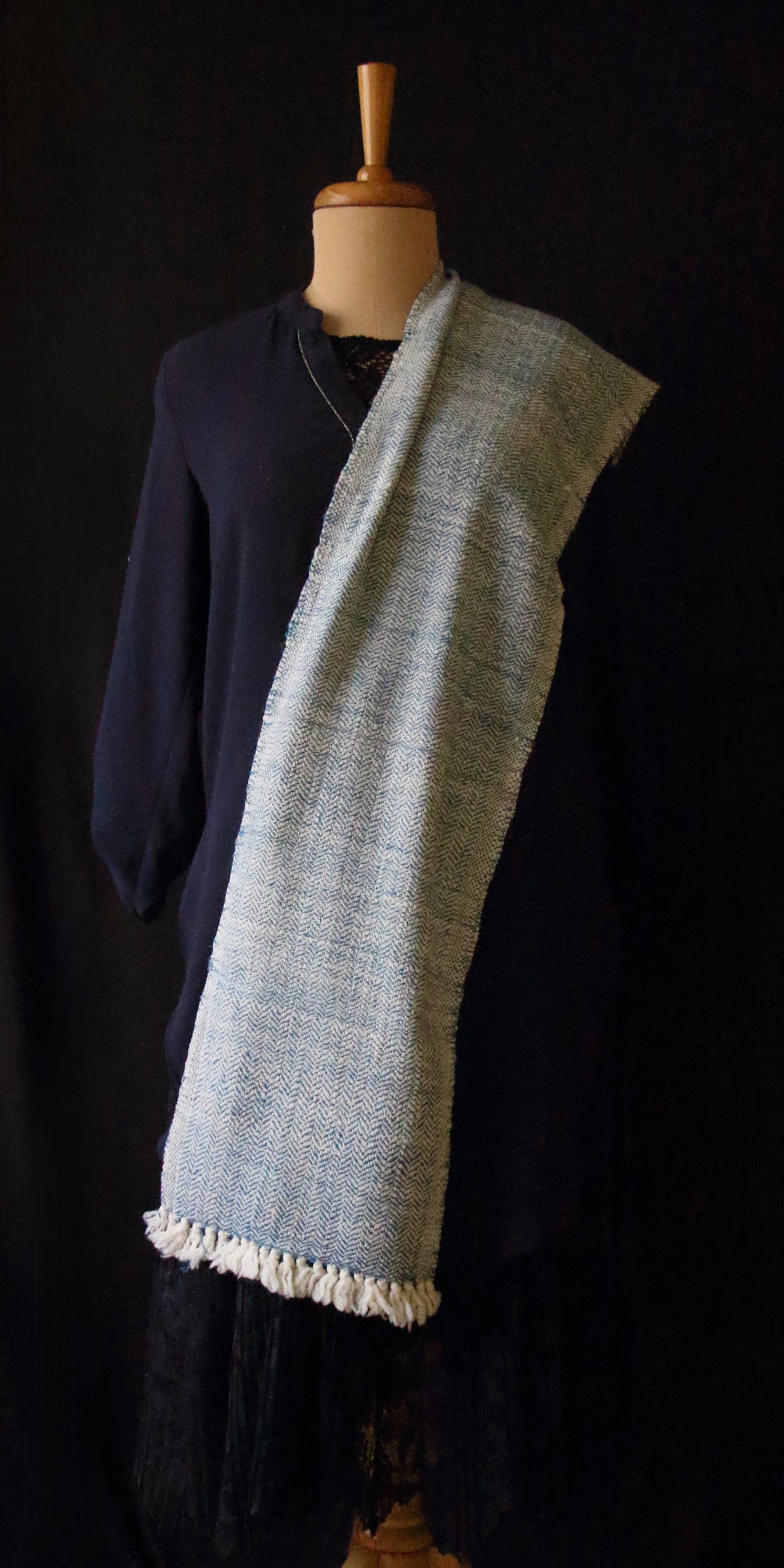 Handwoven Eri Silk and Merino Wool Blend Scarf / Muffler