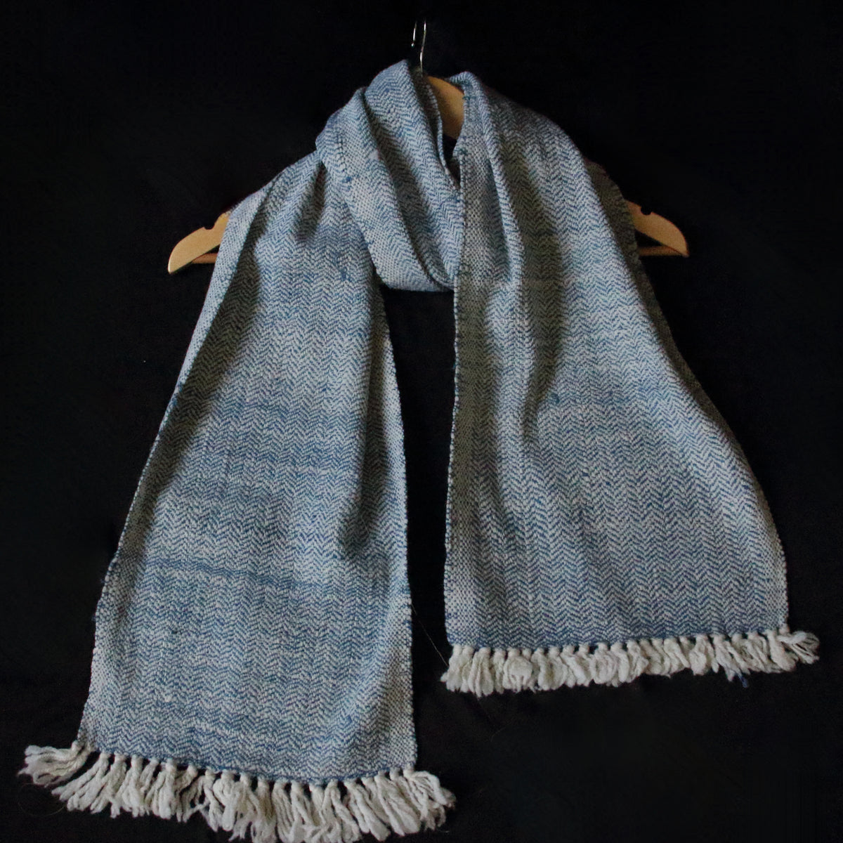 Handwoven Eri Silk and Merino Wool Blend Scarf / Muffler