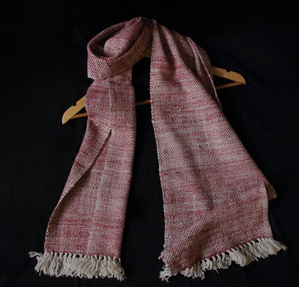 Handwoven Eri Silk and Merino Wool Blend Scarf / Muffler