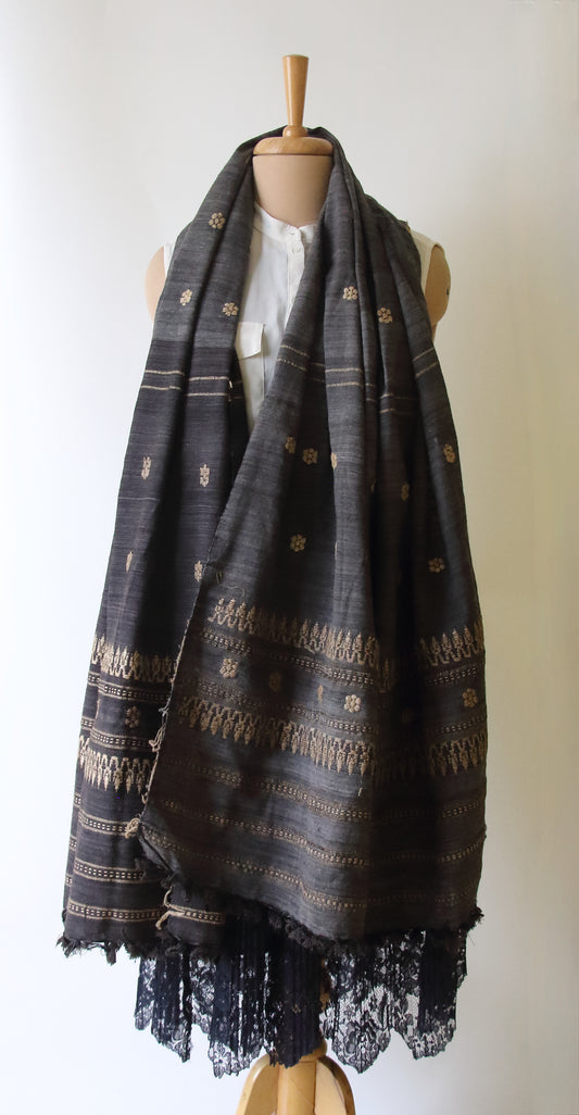 Handwoven Natural Dyed Hand Spun Eri Silk Shawl From Assam