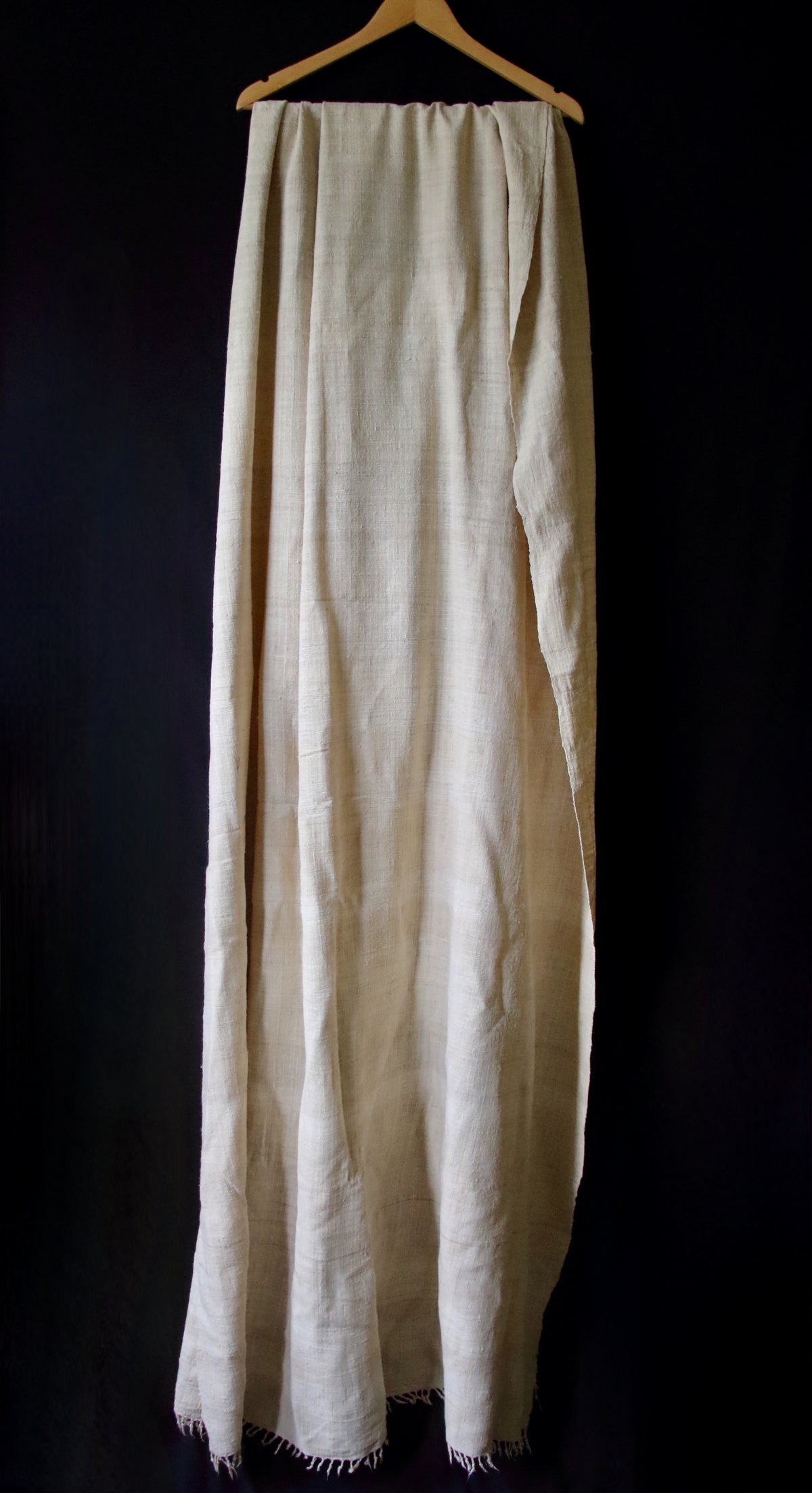 Extra Large Natural Off white Handwoven / Handspun Eri Silk Shawl from Assam