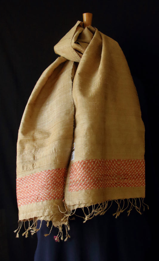 Golden Muga Silk Scarf  / Handwoven from Assam