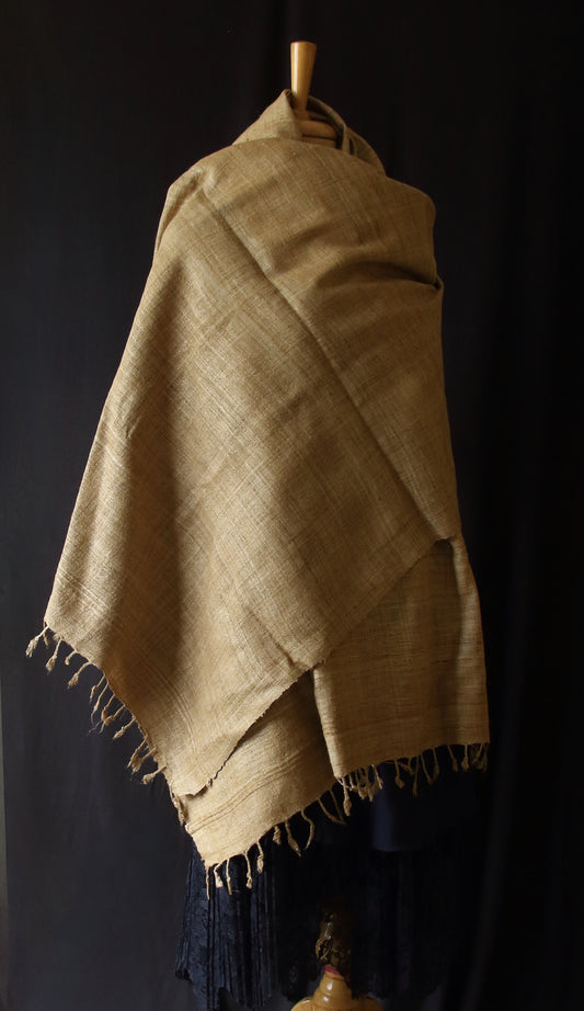 Handwoven  Muga Ghicha Silk Shawl from Assam